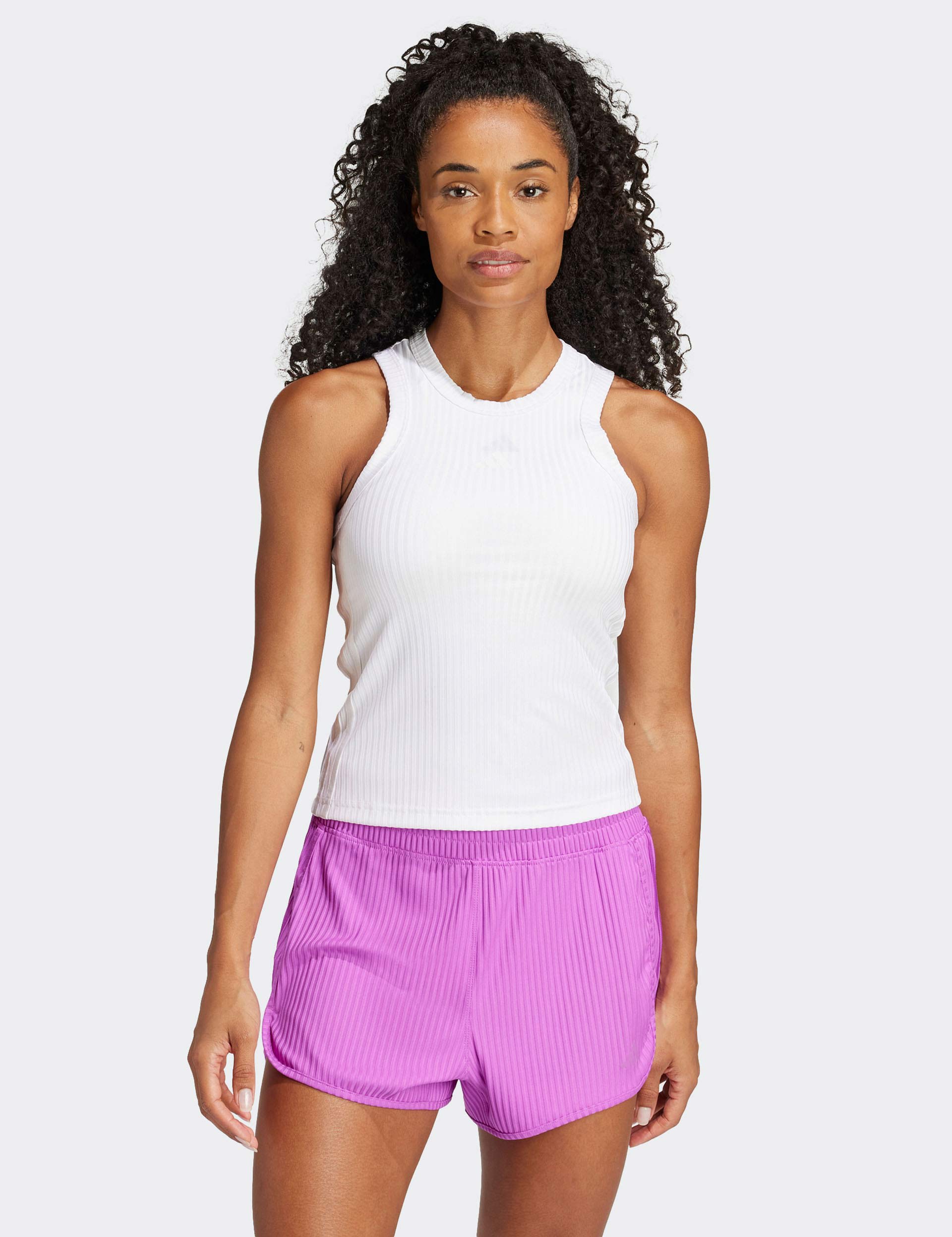 All Gym Seasonal Rib Tonal 3 Stripes Vest Top