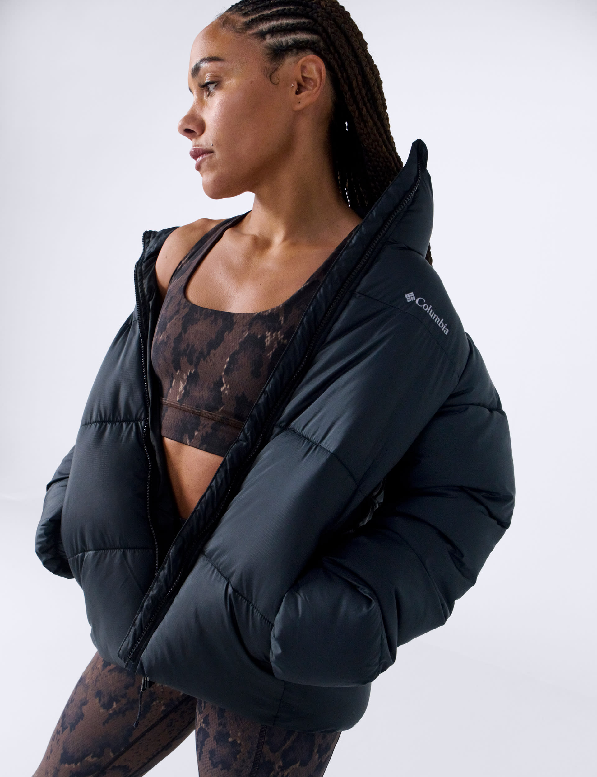 Columbia hooded long down puffer jacket sale