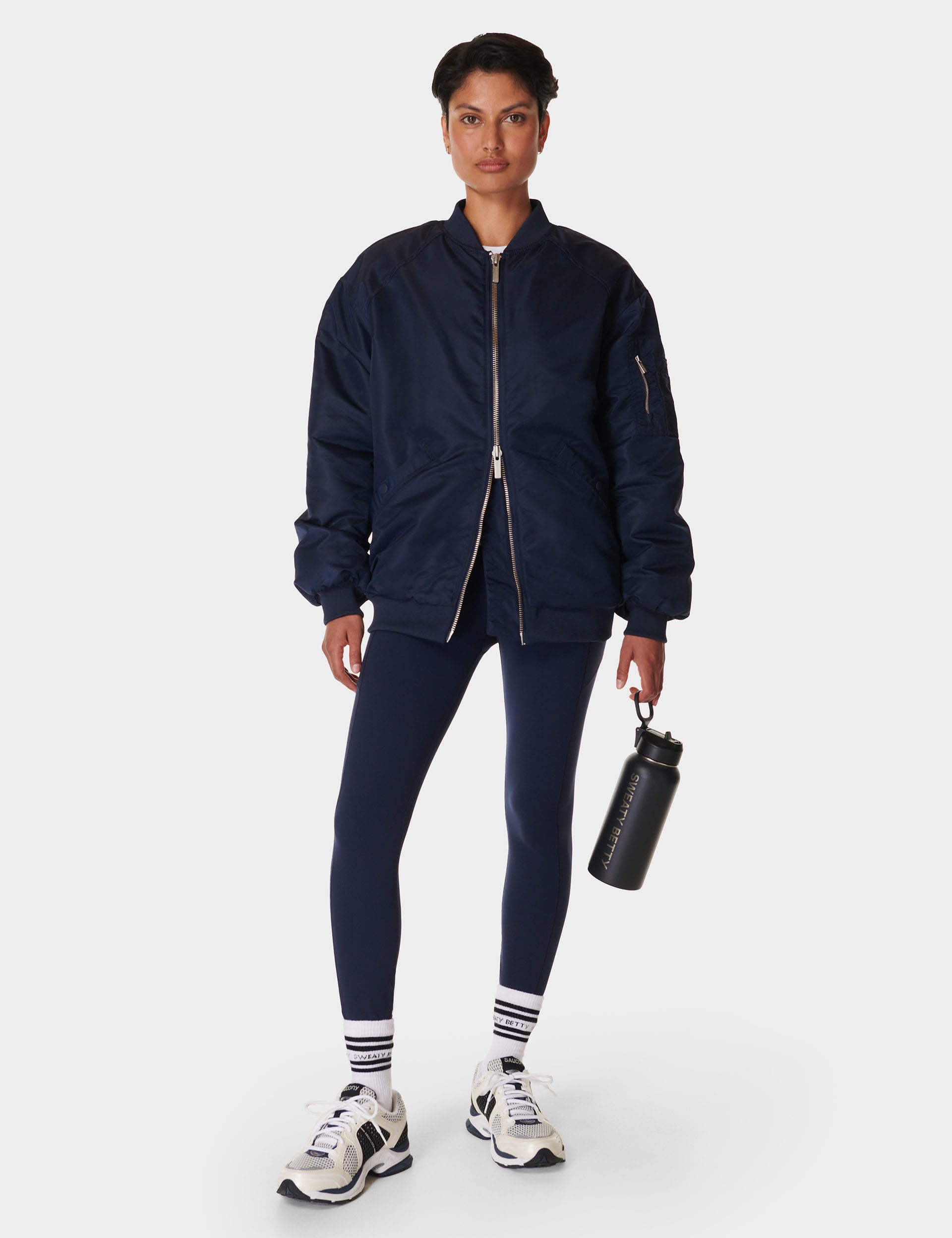 Cityscape Zip Up Longline Bomber Jacket Sweaty Betty M S