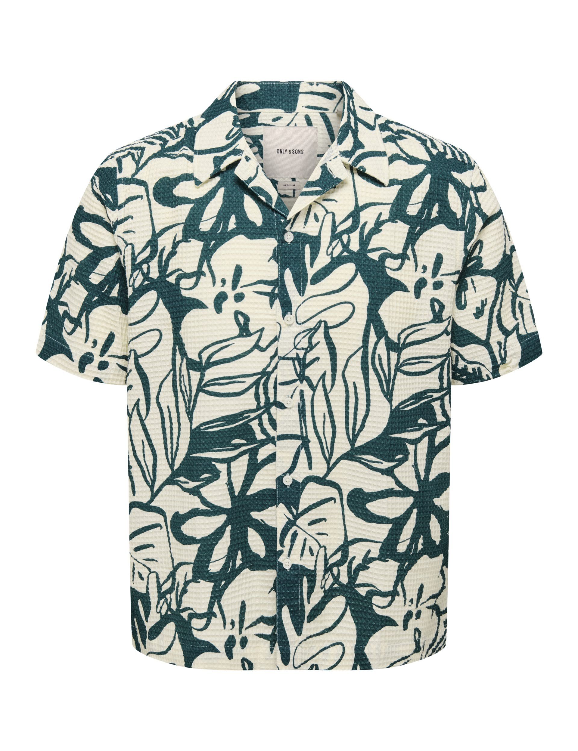 Regular Fit Pure Cotton Leaf Print Shirt