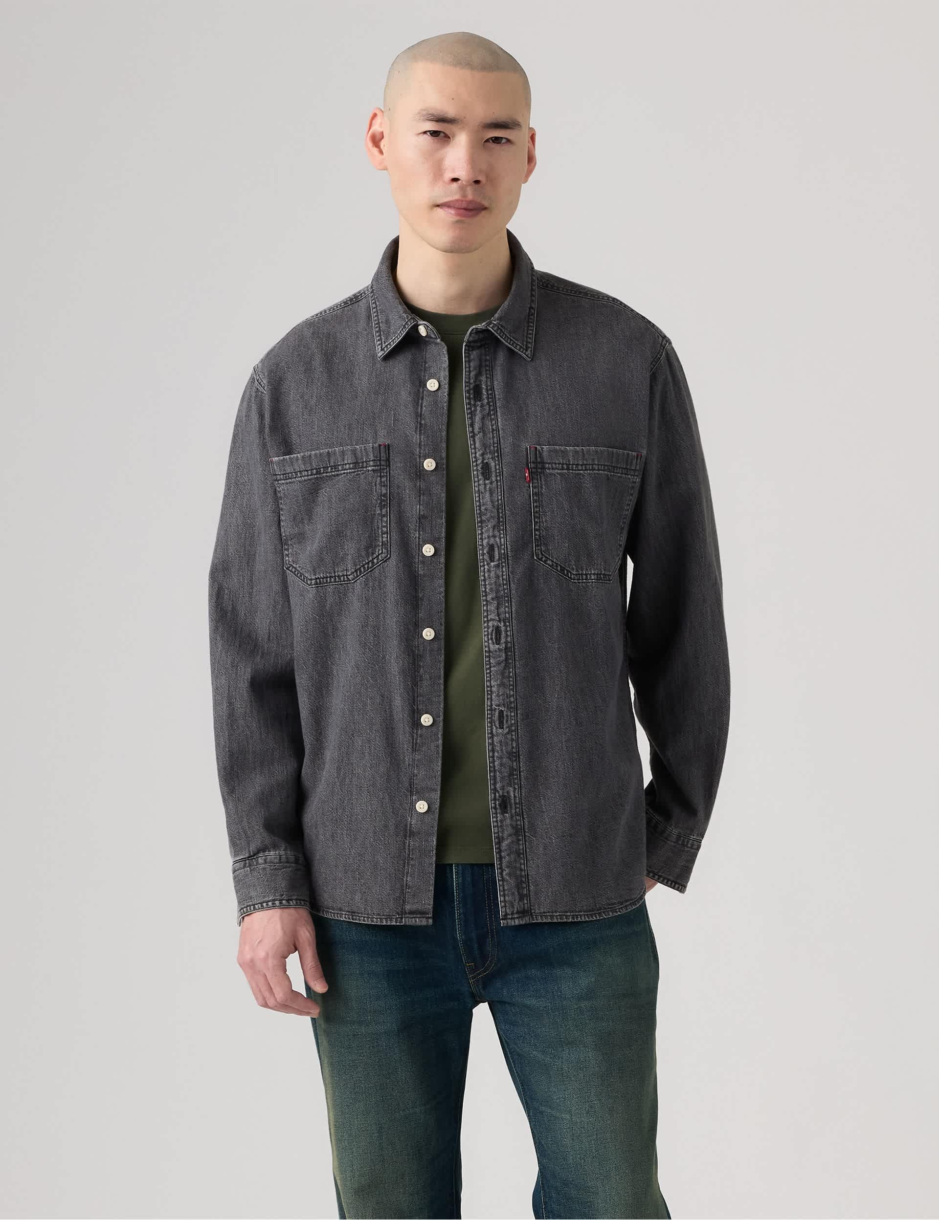 Relaxed Fit Pure Cotton Denim Overshirt