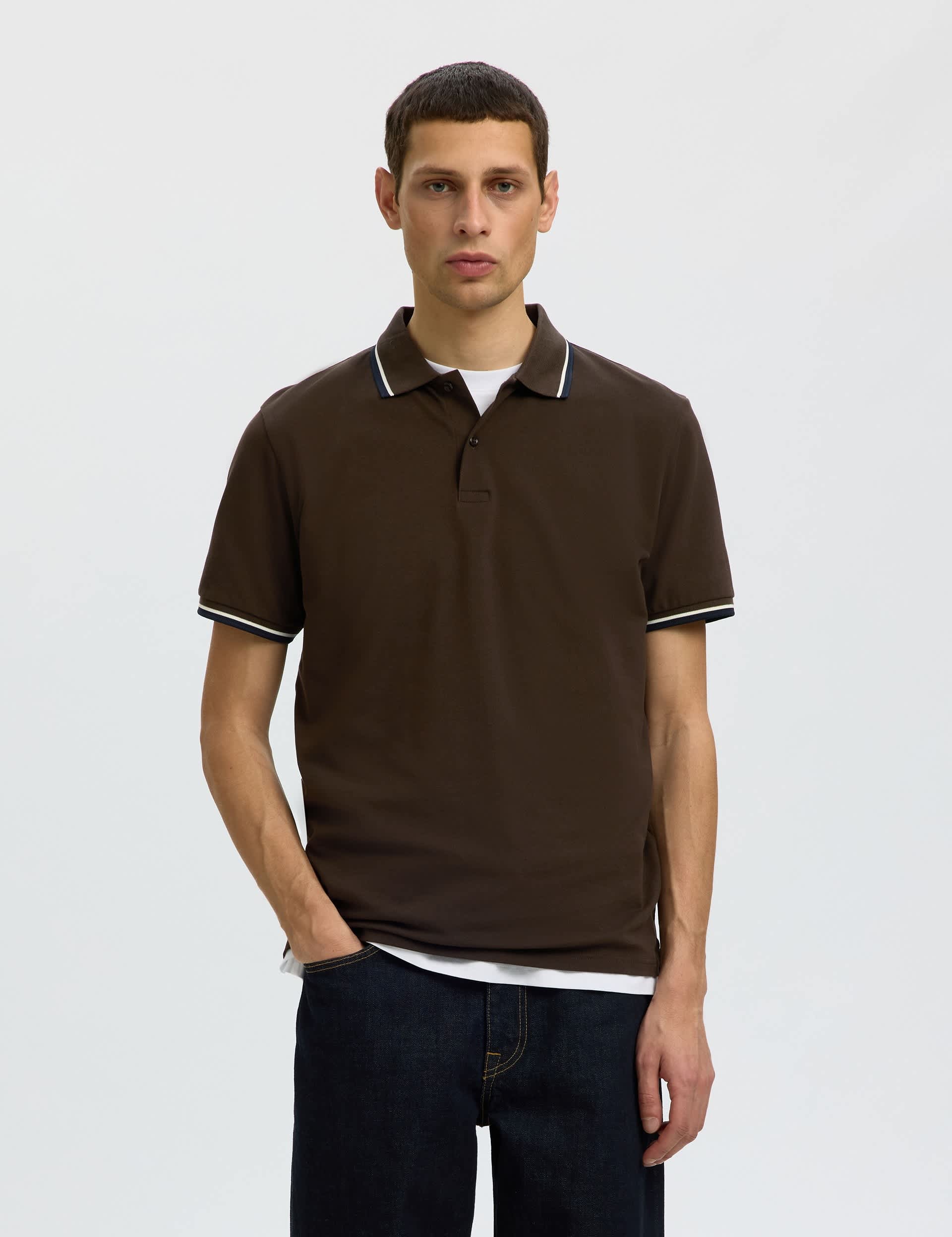 Cotton Rich Piqué Tipped Polo Shirt