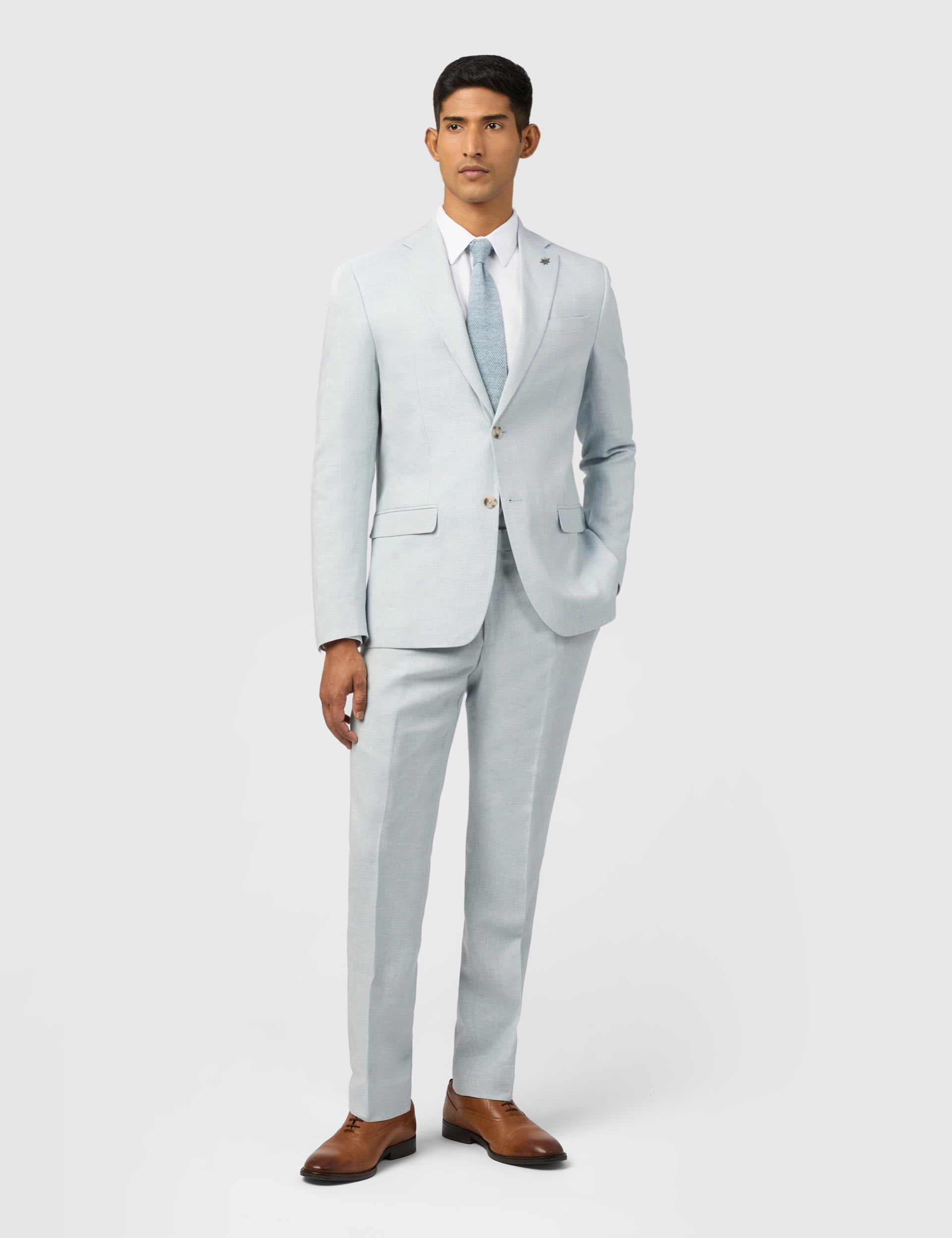 Slim Fit Linen Rich Single Breasted Suit Jacket thumbnail 2