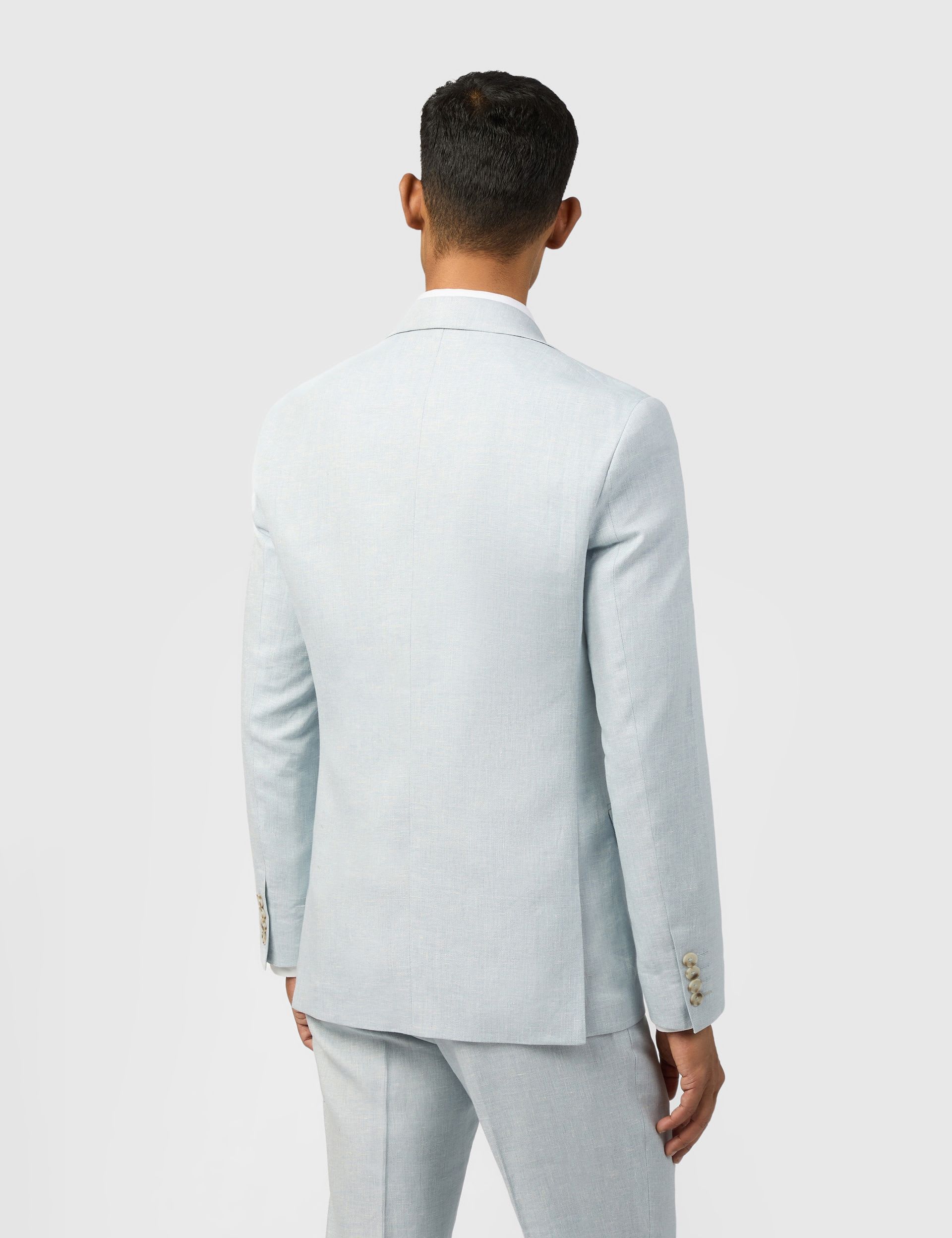 Slim Fit Linen Rich Single Breasted Suit Jacket thumbnail 3