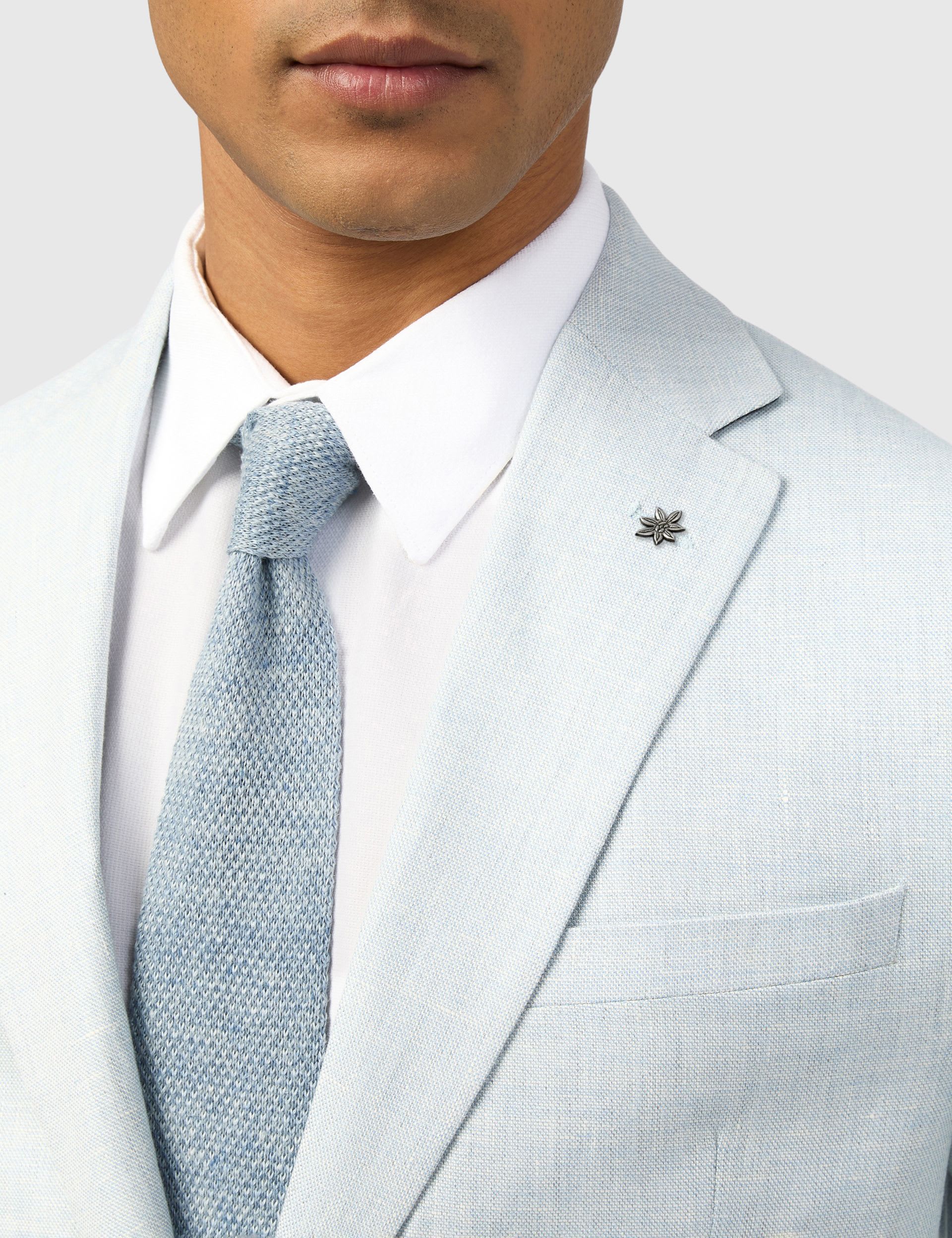 Slim Fit Linen Rich Single Breasted Suit Jacket thumbnail 4