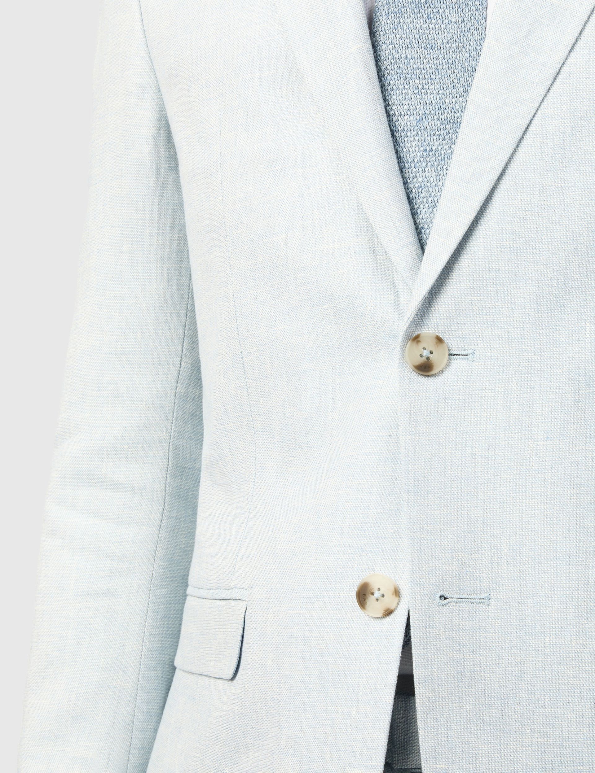 Slim Fit Linen Rich Single Breasted Suit Jacket thumbnail 5
