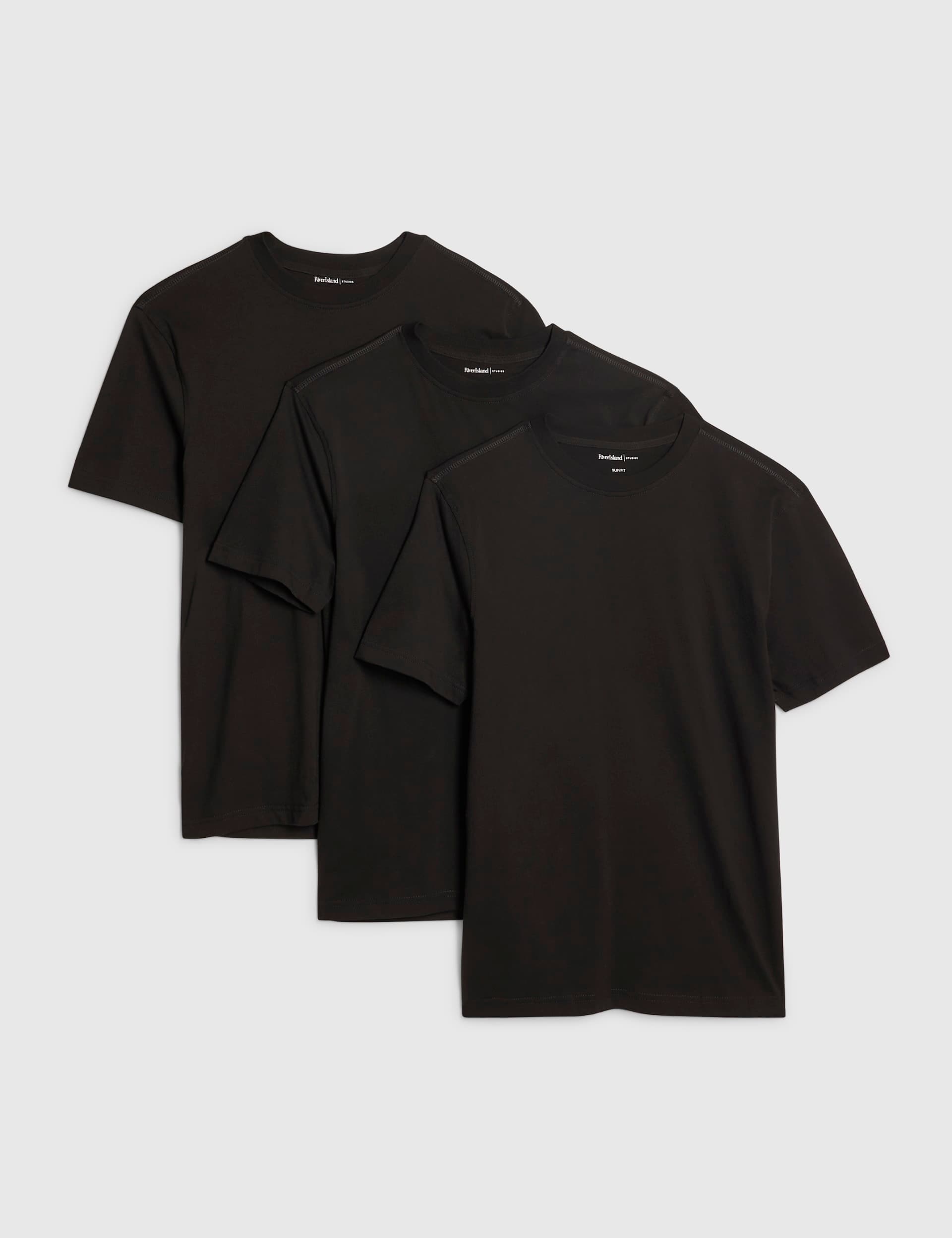 3 Pack Slim Fit Pure Cotton T-Shirts