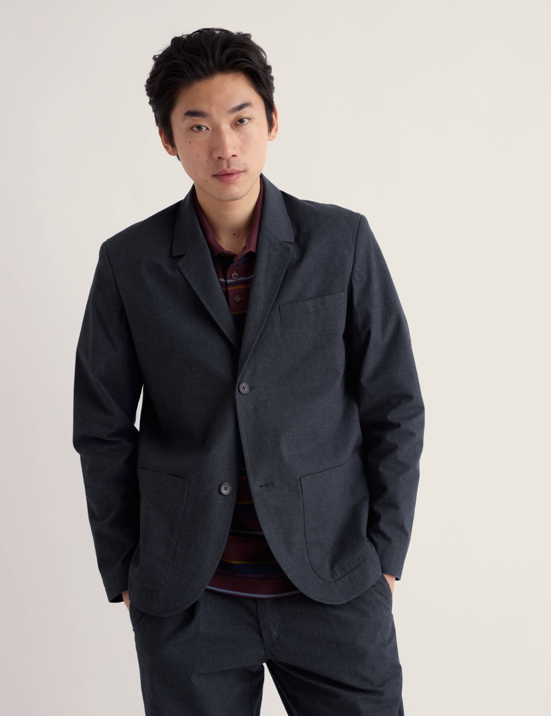 Treloyan Cotton Blend Micro Check Blazer thumbnail 5