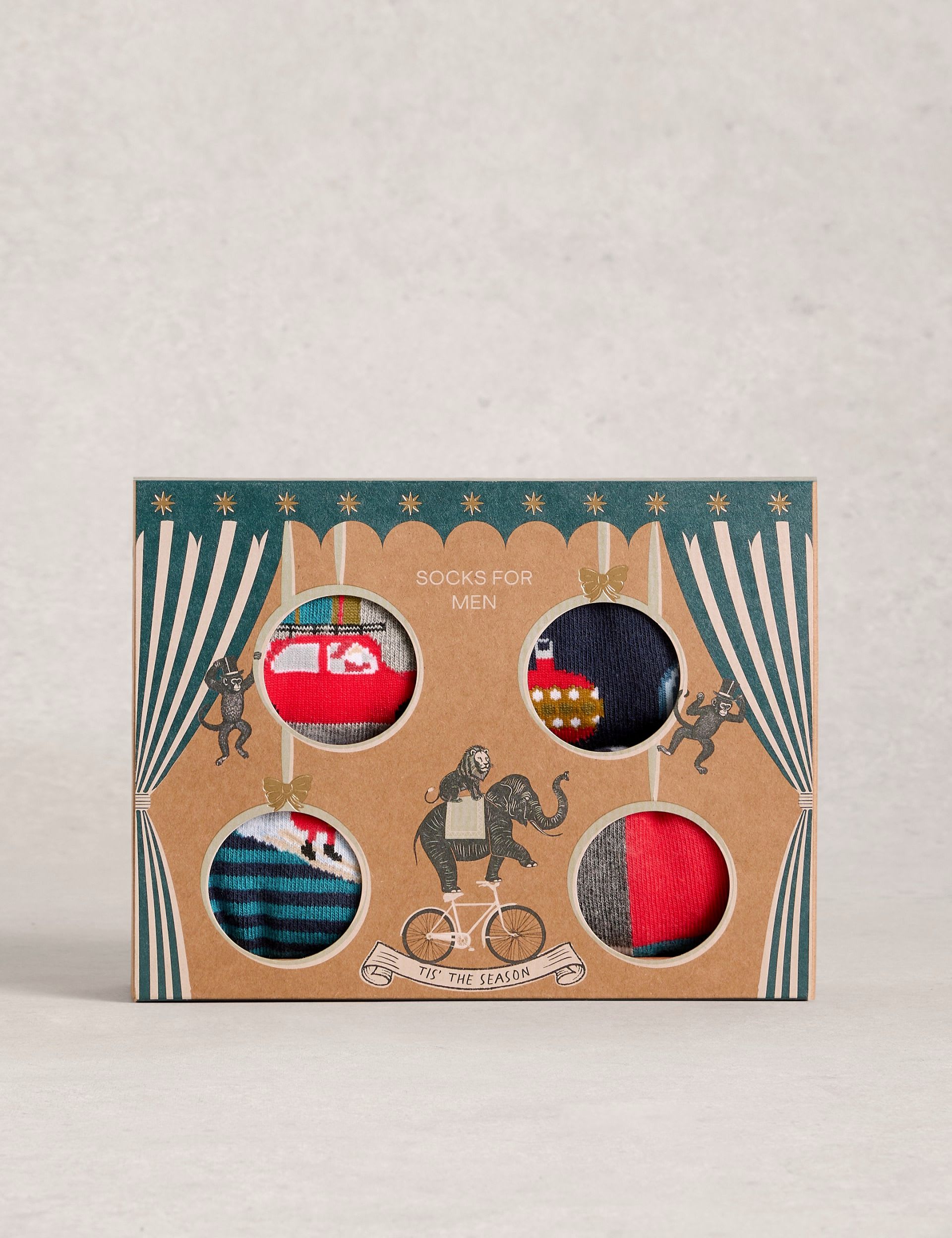 4 Pack Christmas Cotton Rich Socks