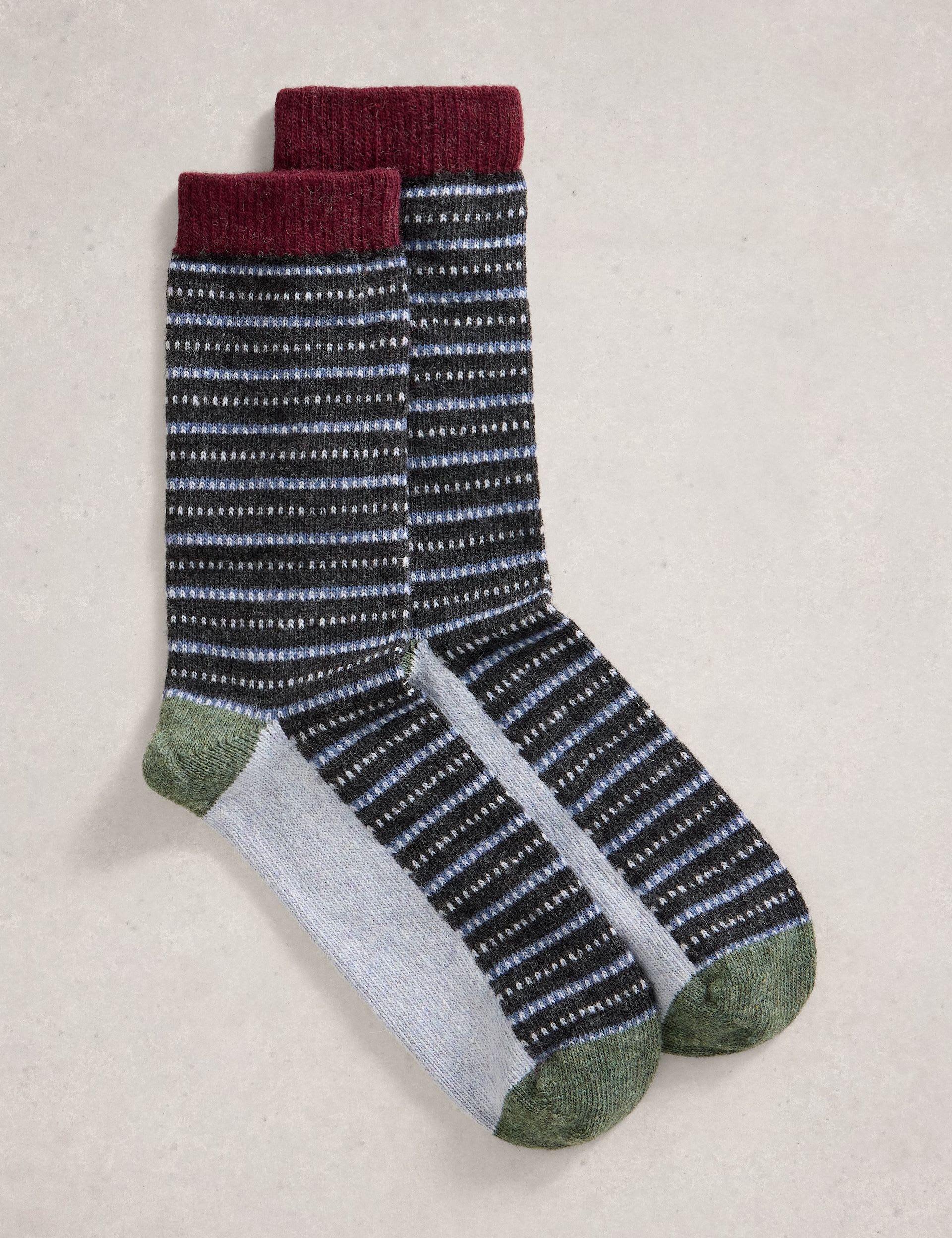 Striped Wool Rich Socks