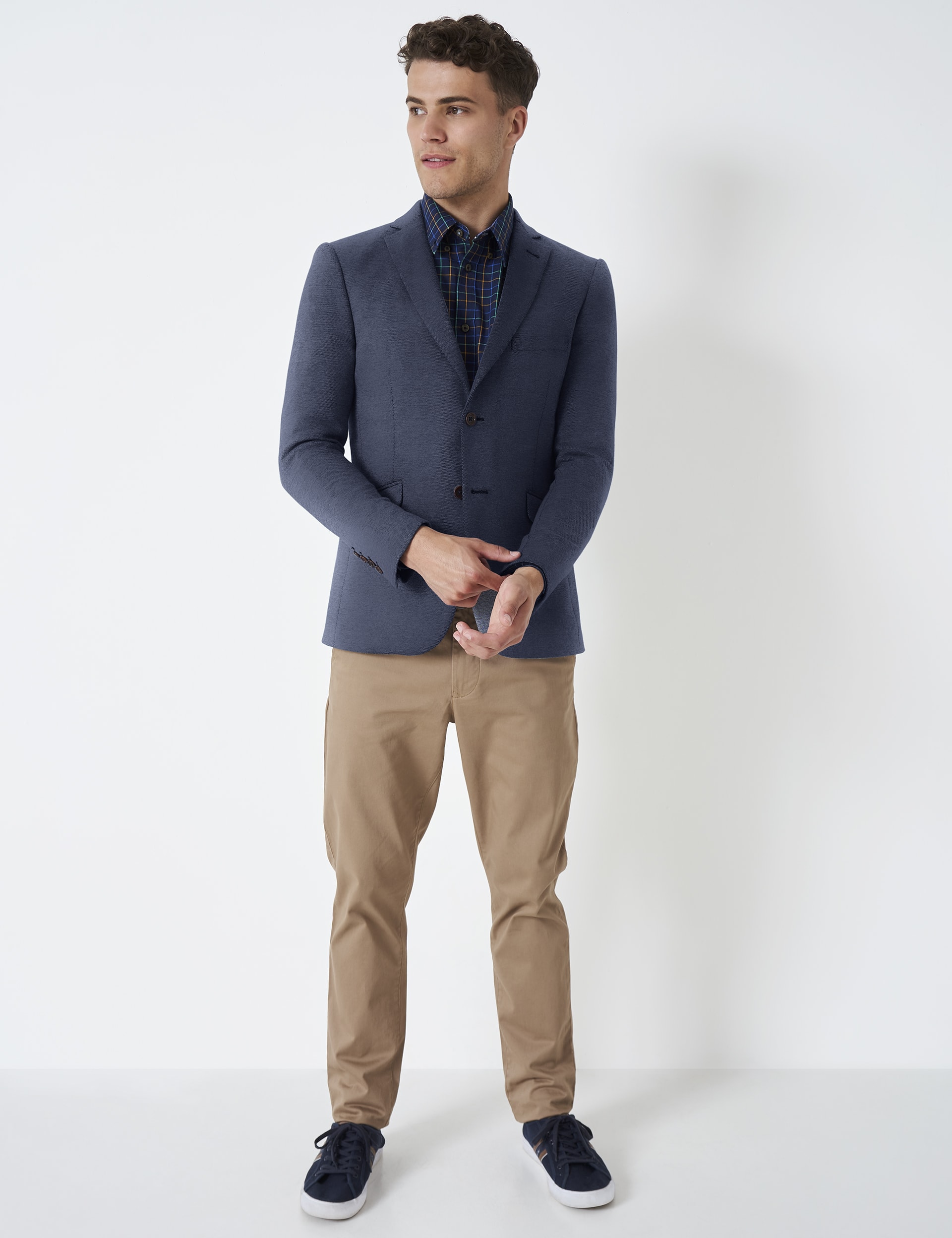 Cotton Rich Jersey Textured Blazer thumbnail 3