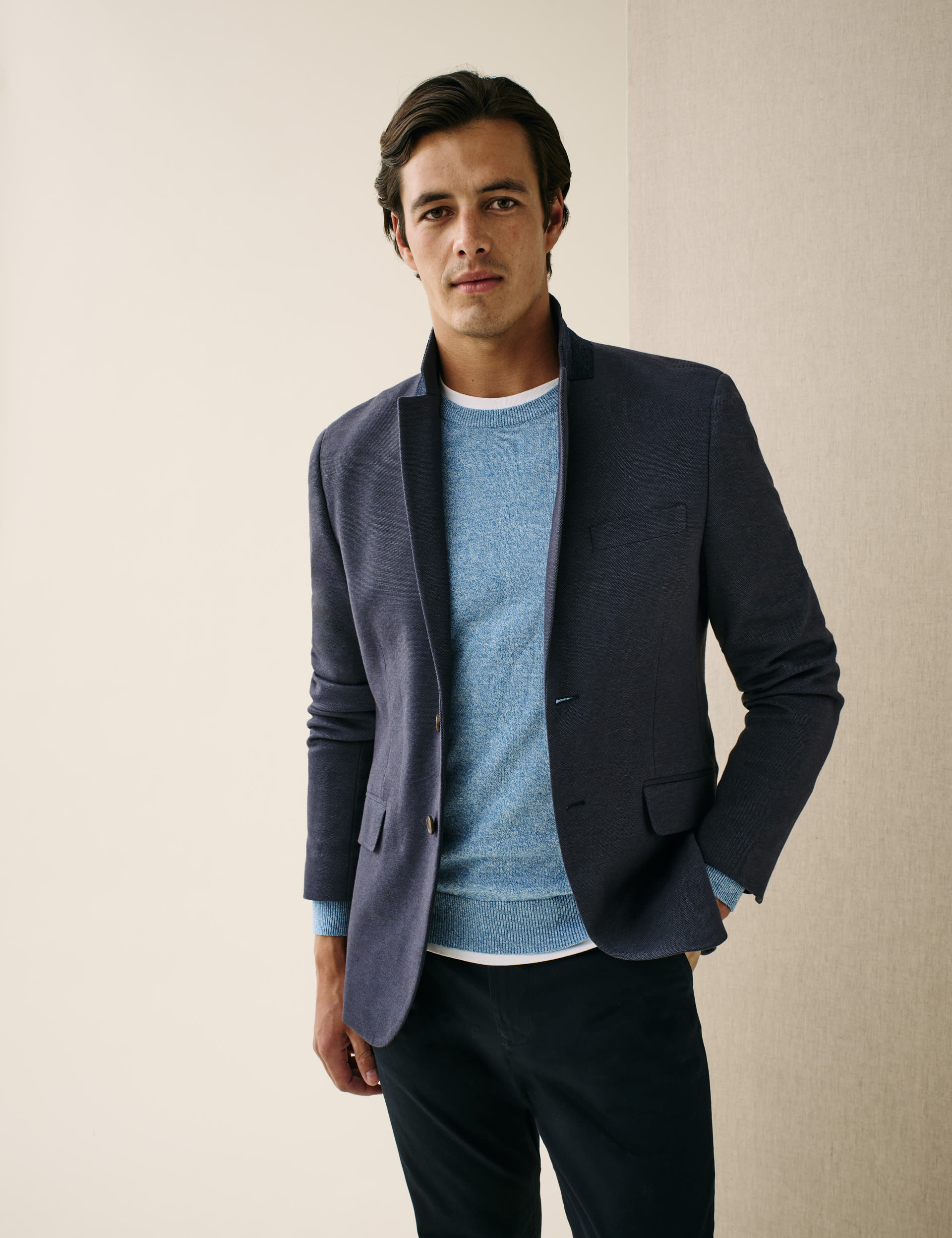 Cotton Rich Jersey Textured Blazer thumbnail 5
