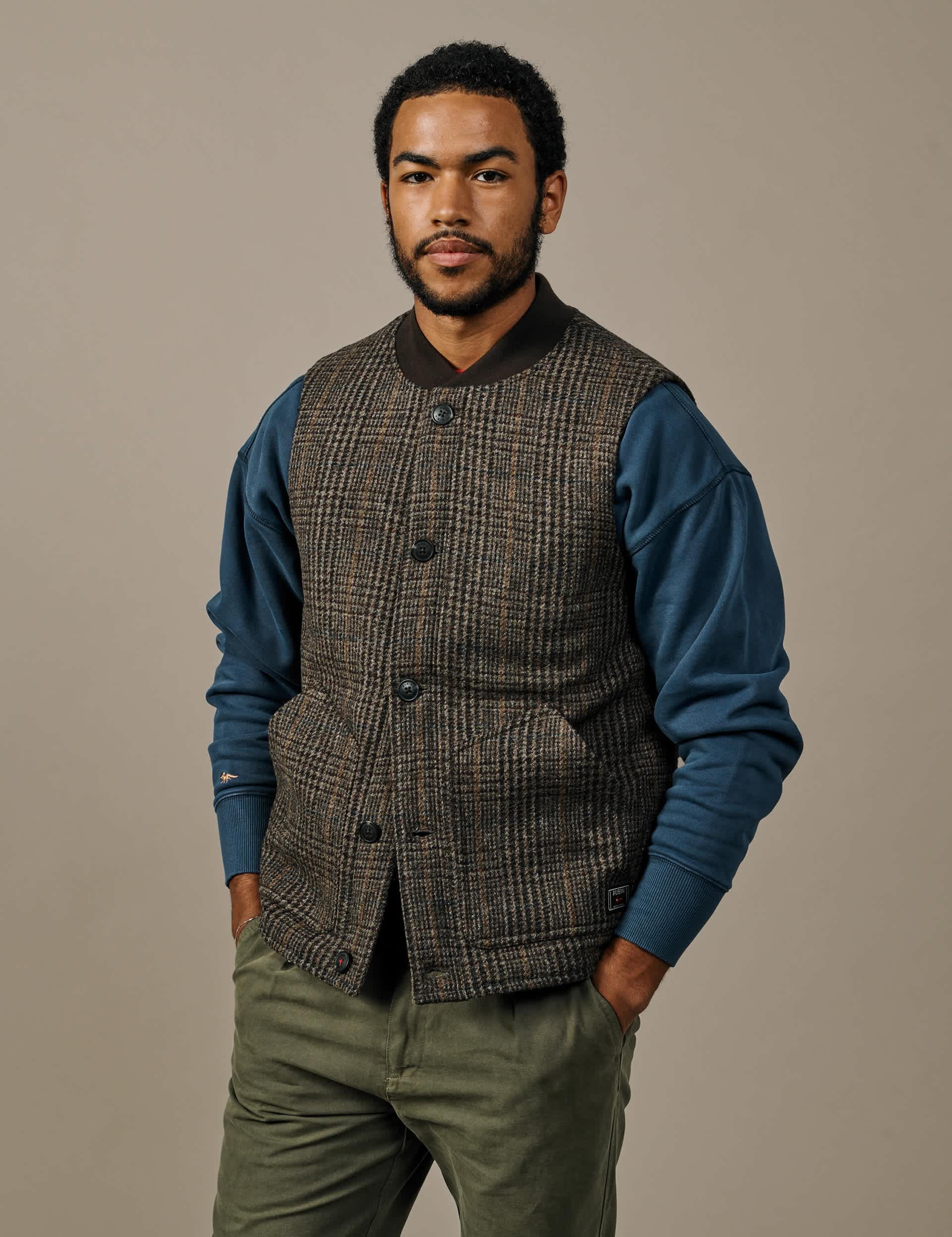 Pure Wool Checked Gilet