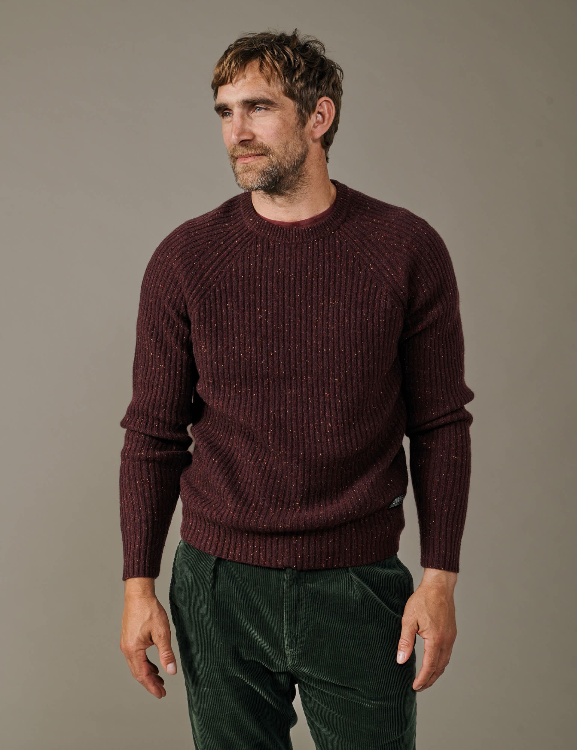 Lambswool Rich Ribbed Crew Neck Jumper