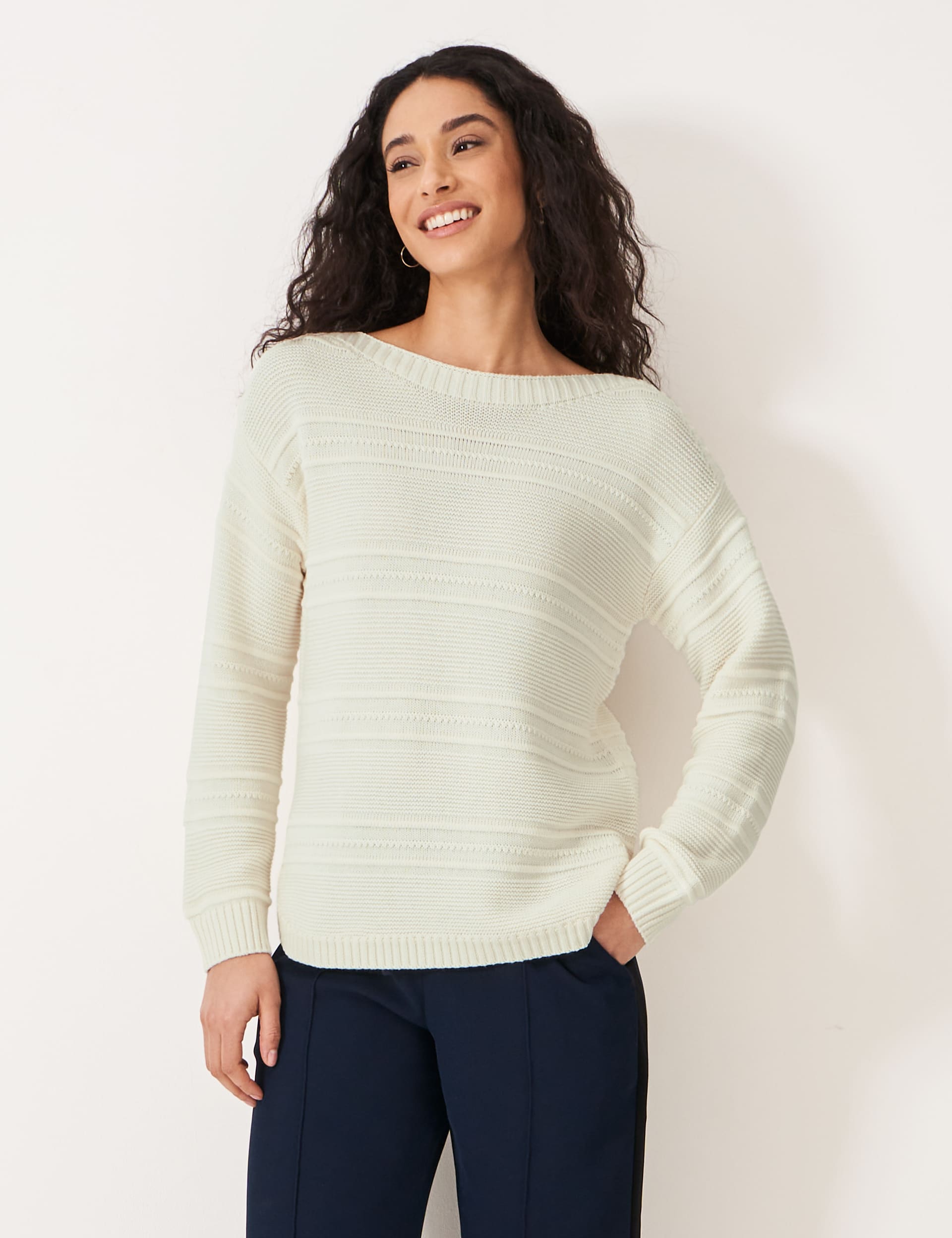 Cotton Blend Textured Jumper | Crew Clothing | M&S