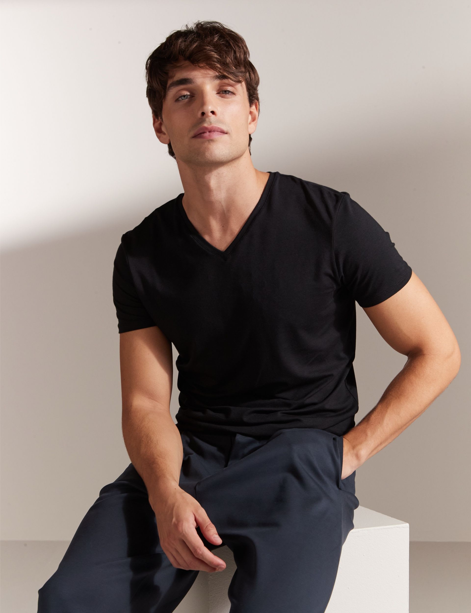 Ultimate Cotton Modal V Neck T Shirt
