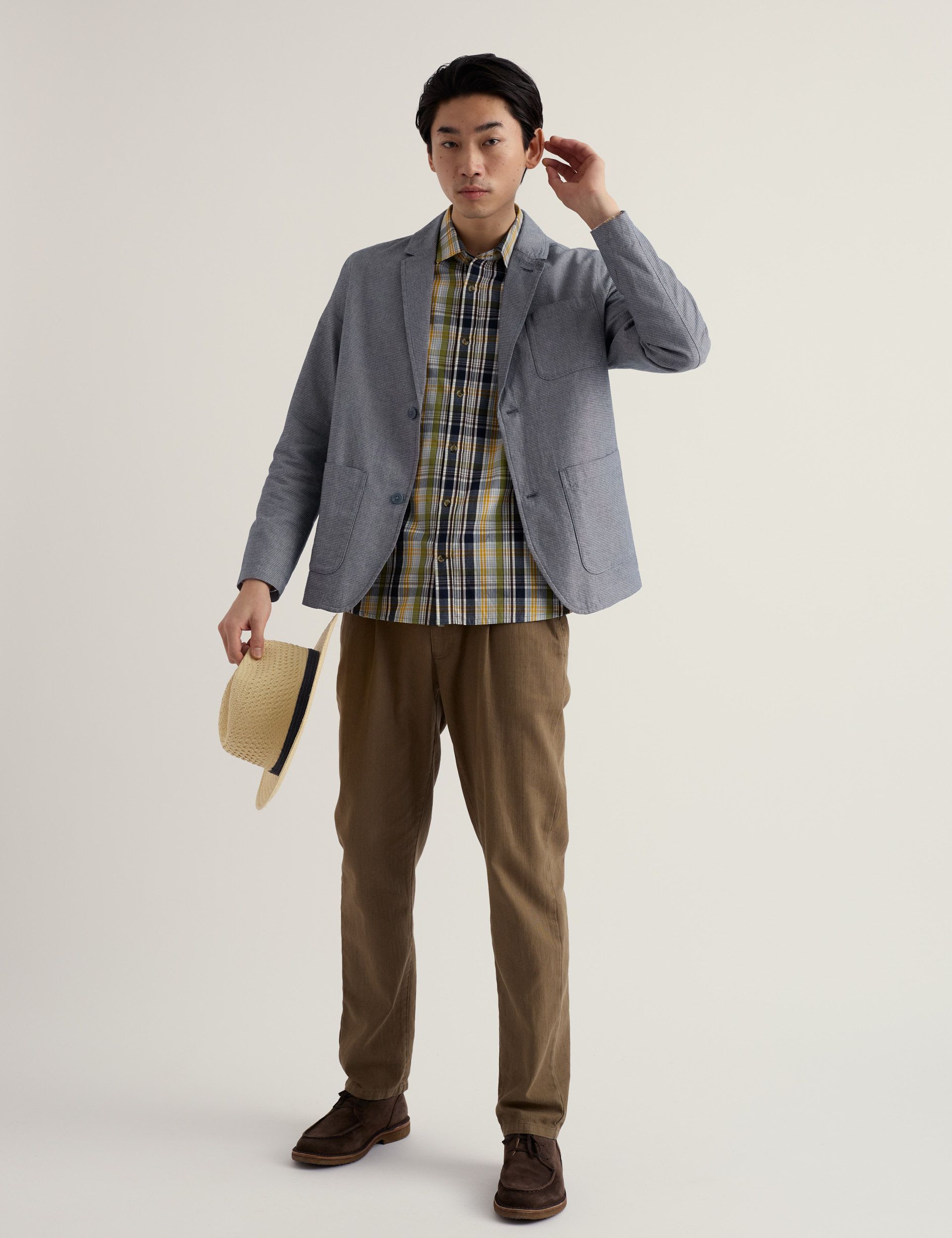 Regular Fit Pure Cotton Textured Blazer thumbnail 3