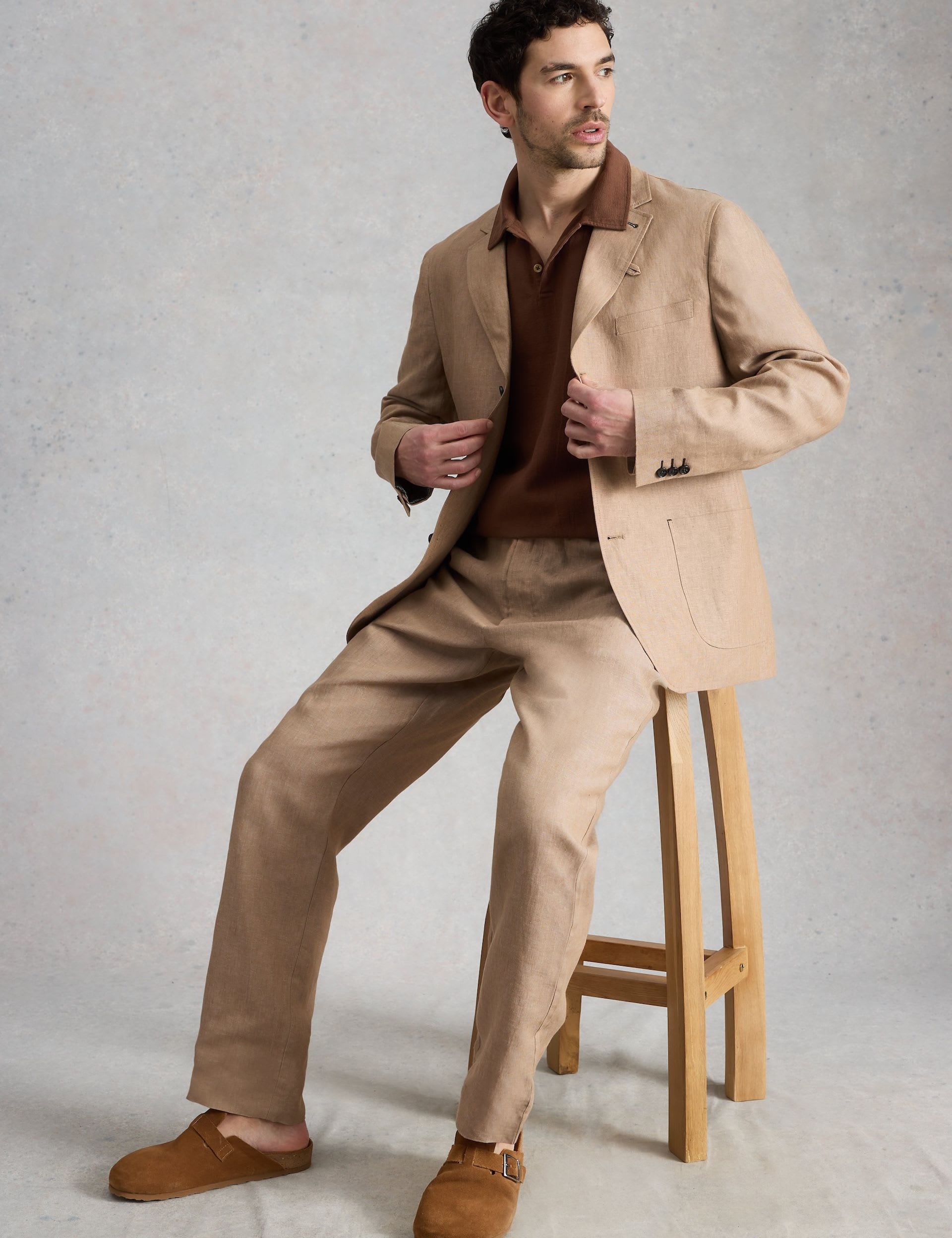 Tailored Fit Pure Linen Blazer thumbnail 3