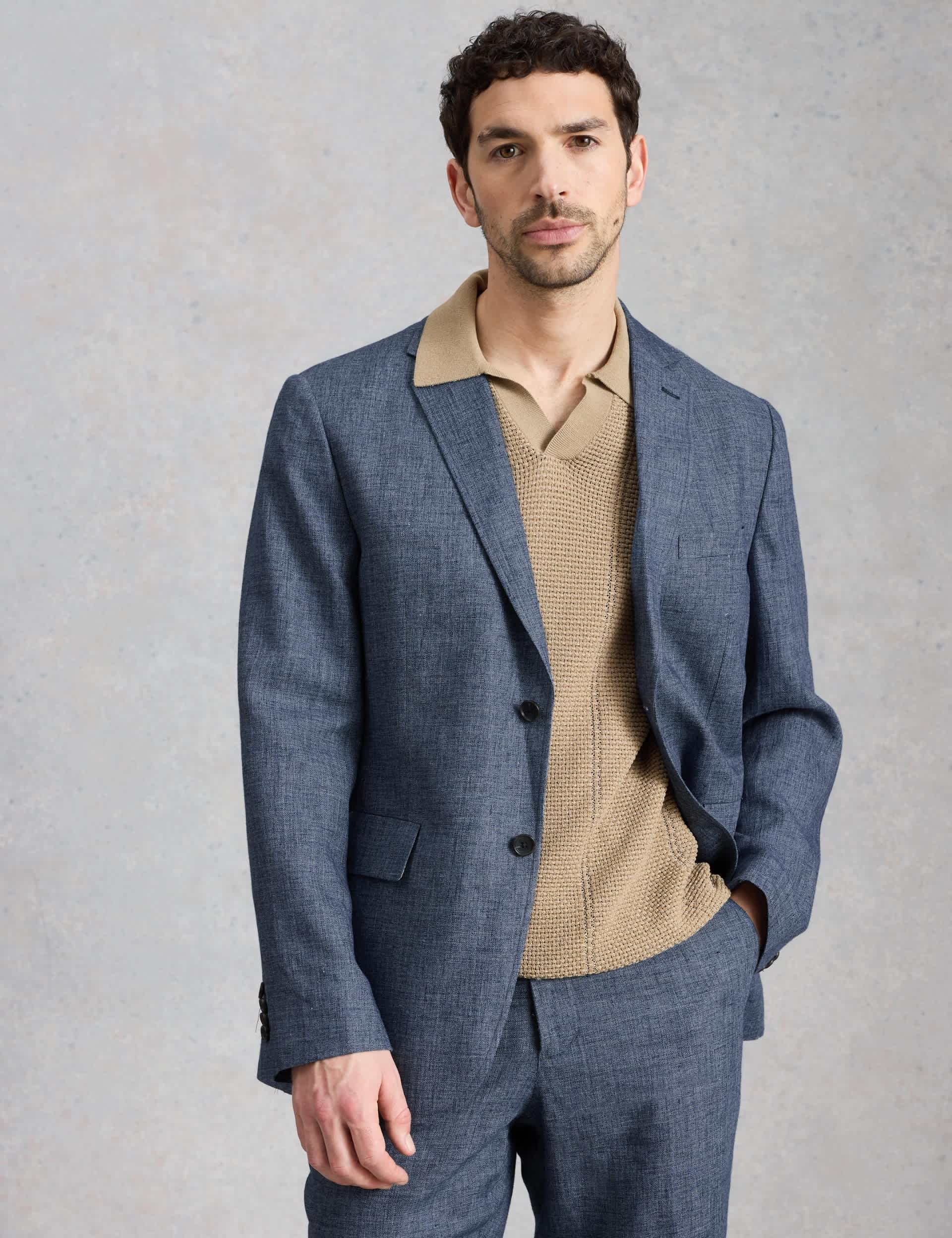 Tailored Fit Linen Cotton Blend Blazer primary image