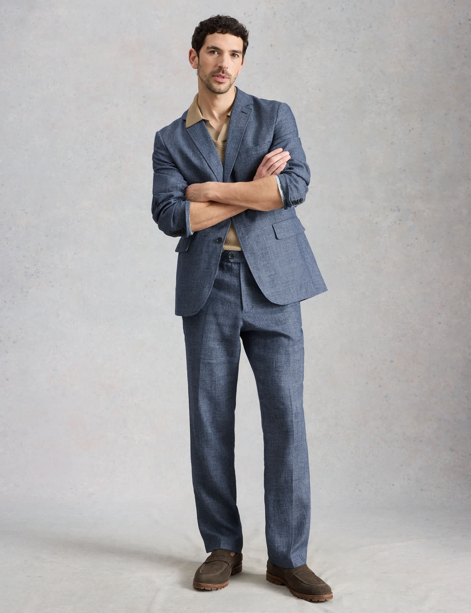 Tailored Fit Linen Cotton Blend Blazer thumbnail 4