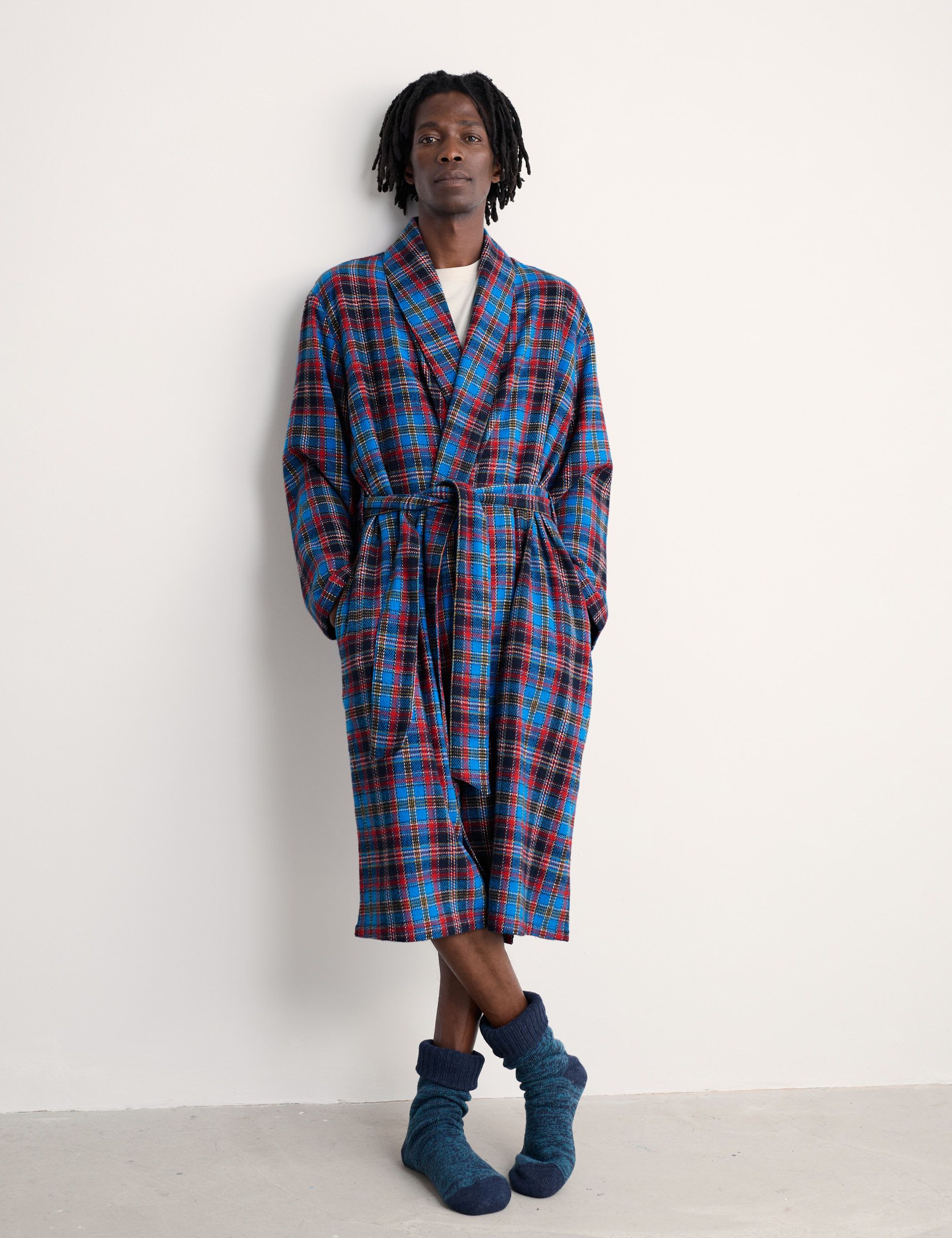 Pure Cotton Checked Dressing Gown
