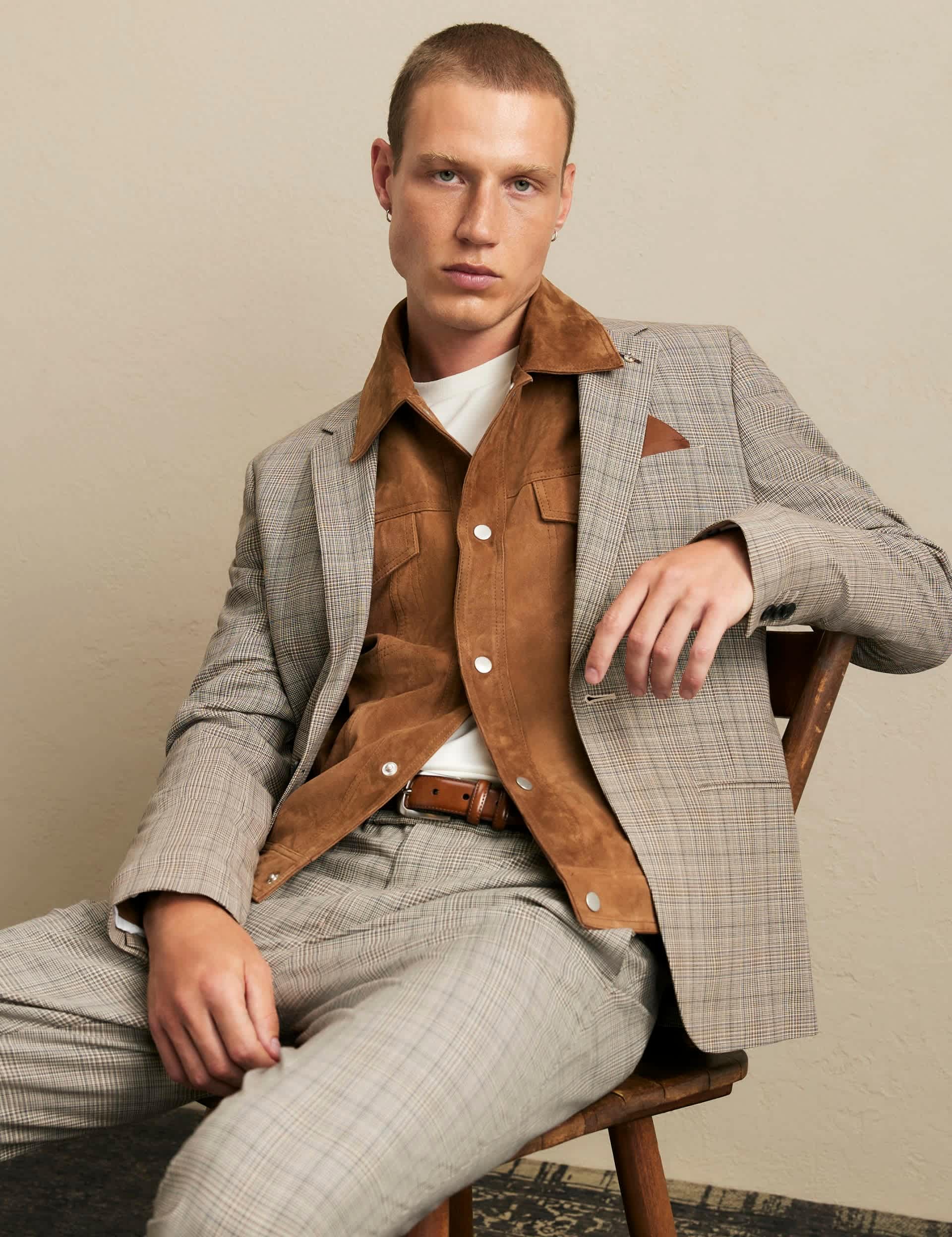 Skinny Fit Checked Suit Jacket thumbnail 3