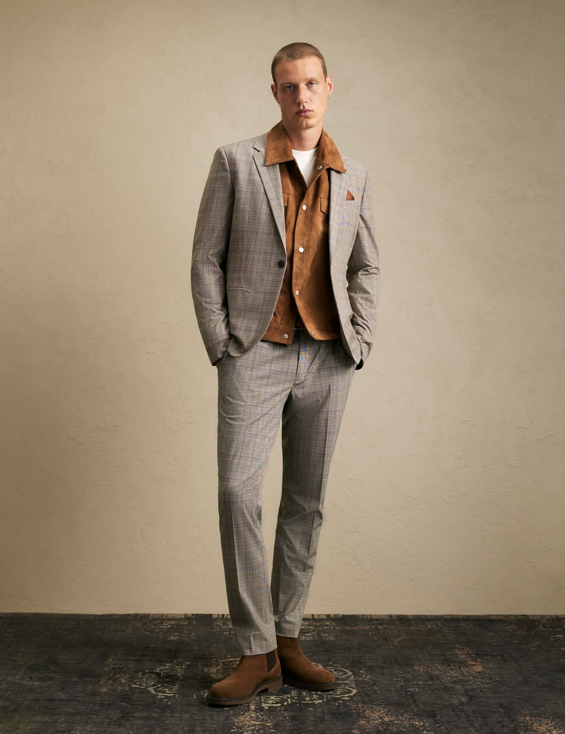 Skinny Fit Checked Suit Jacket thumbnail 4