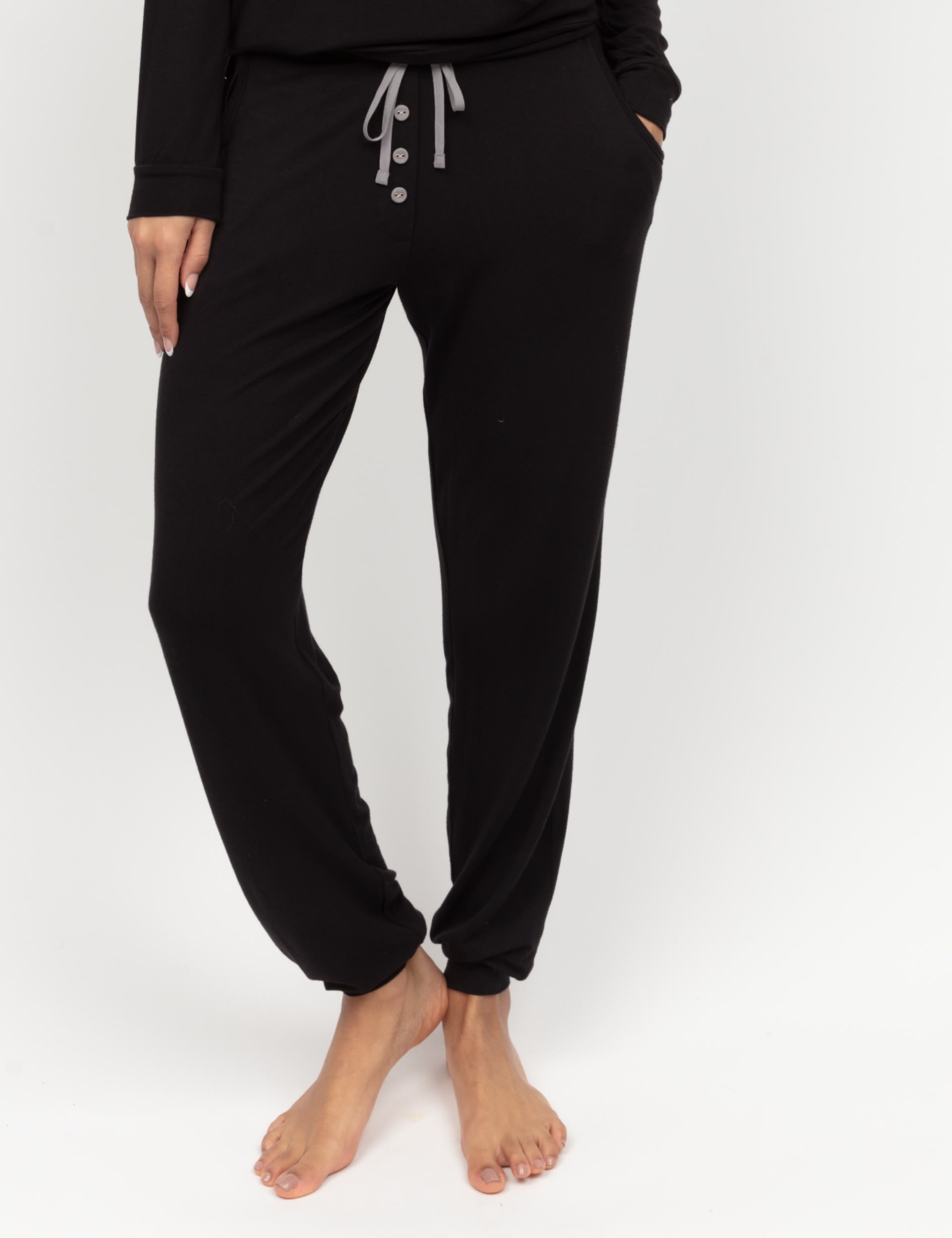 Black cuffed pyjama bottoms shop