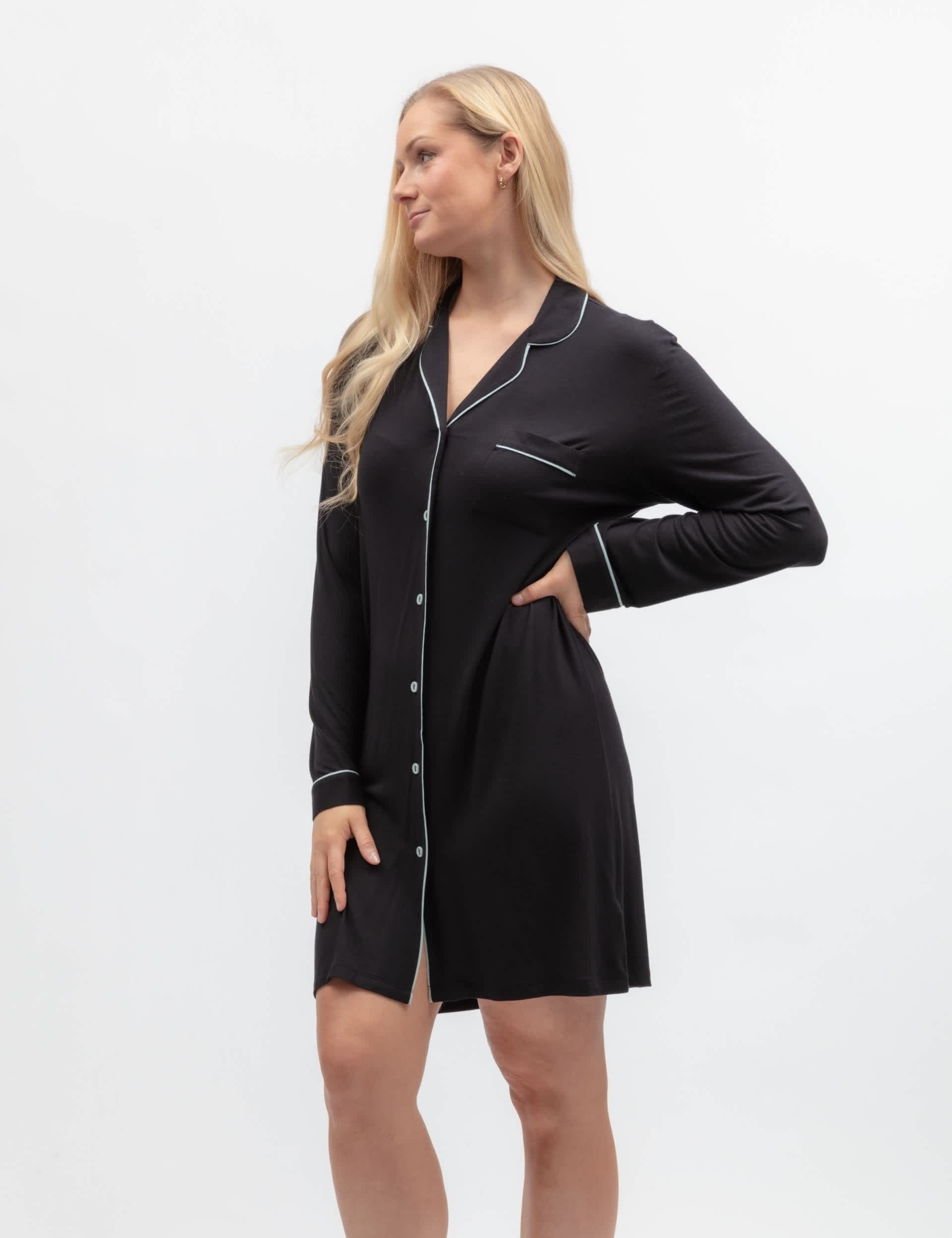 Jersey Revere Collar Nightshirt