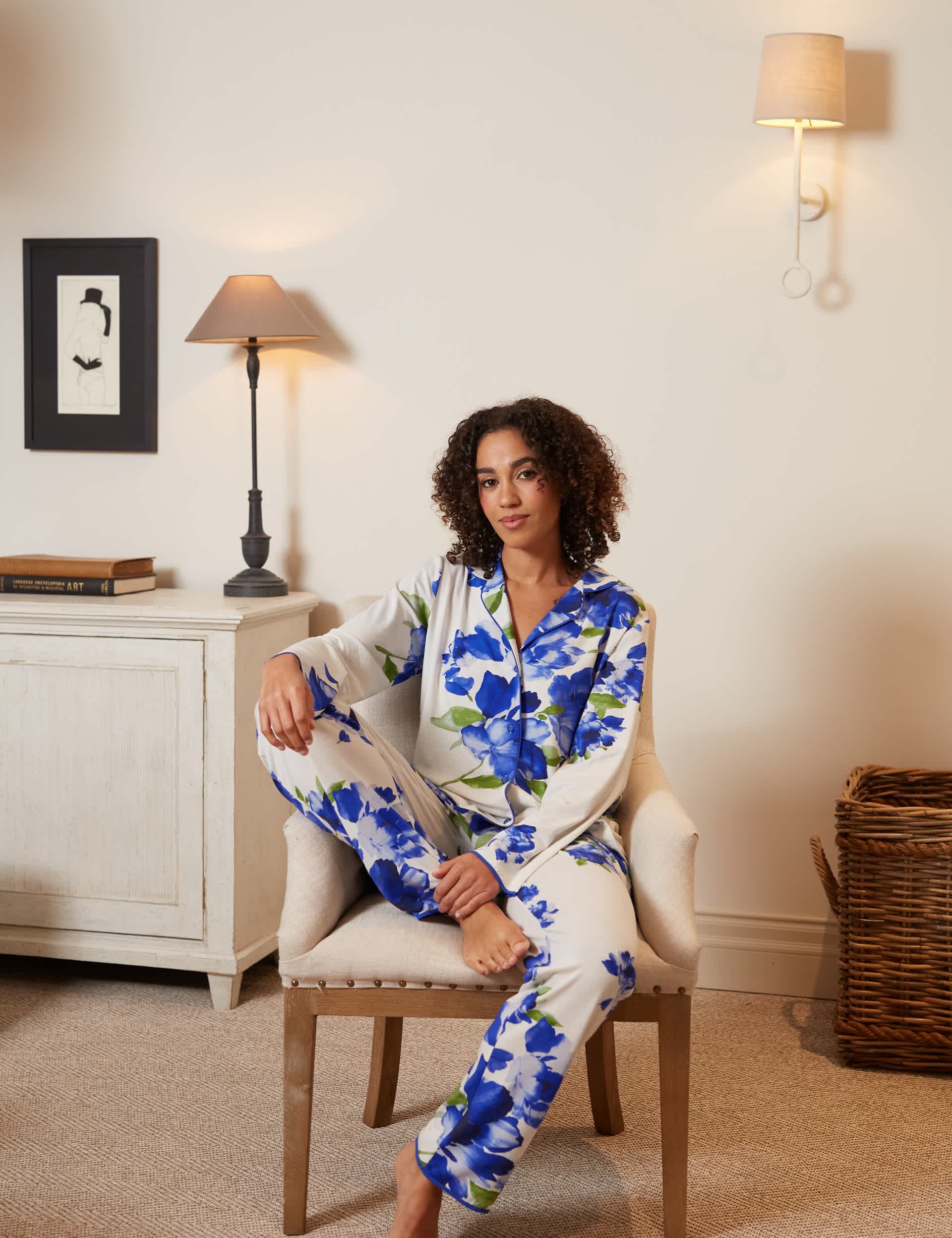 Cotton Modal Jersey Floral Pyjama Bottoms