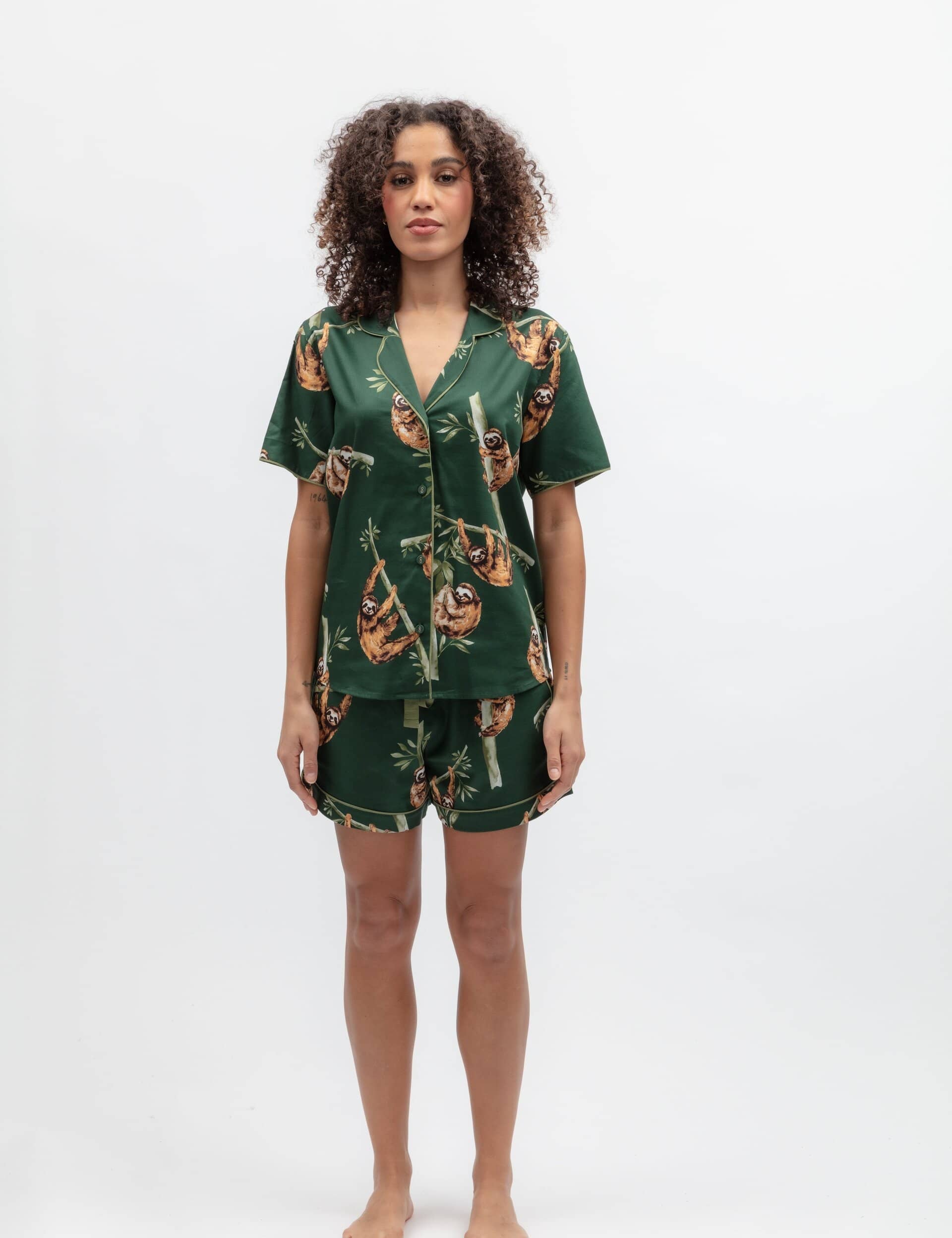 Cotton Modal Sloth Print Shortie Set