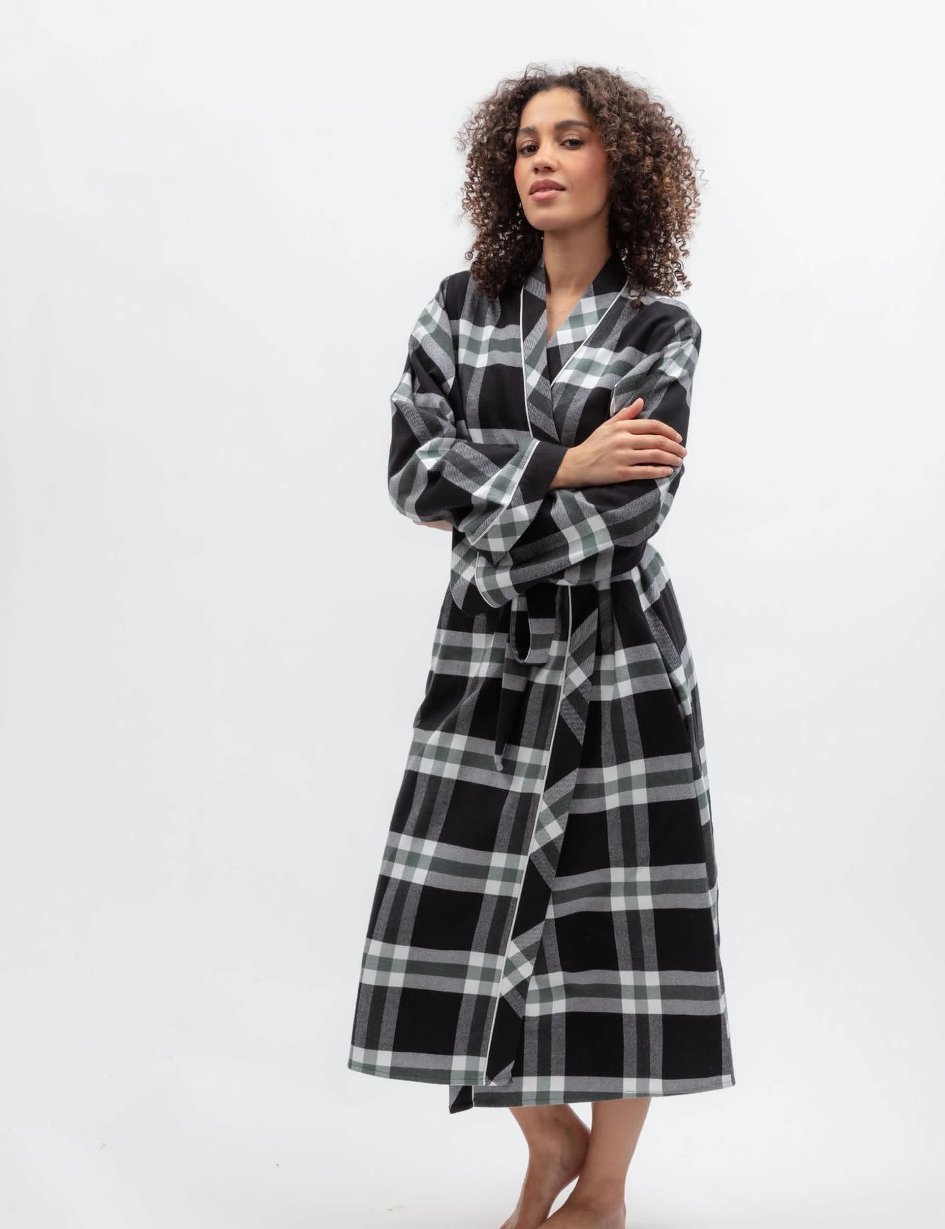 Family Christmas Pure Cotton Checked Dressing Gown