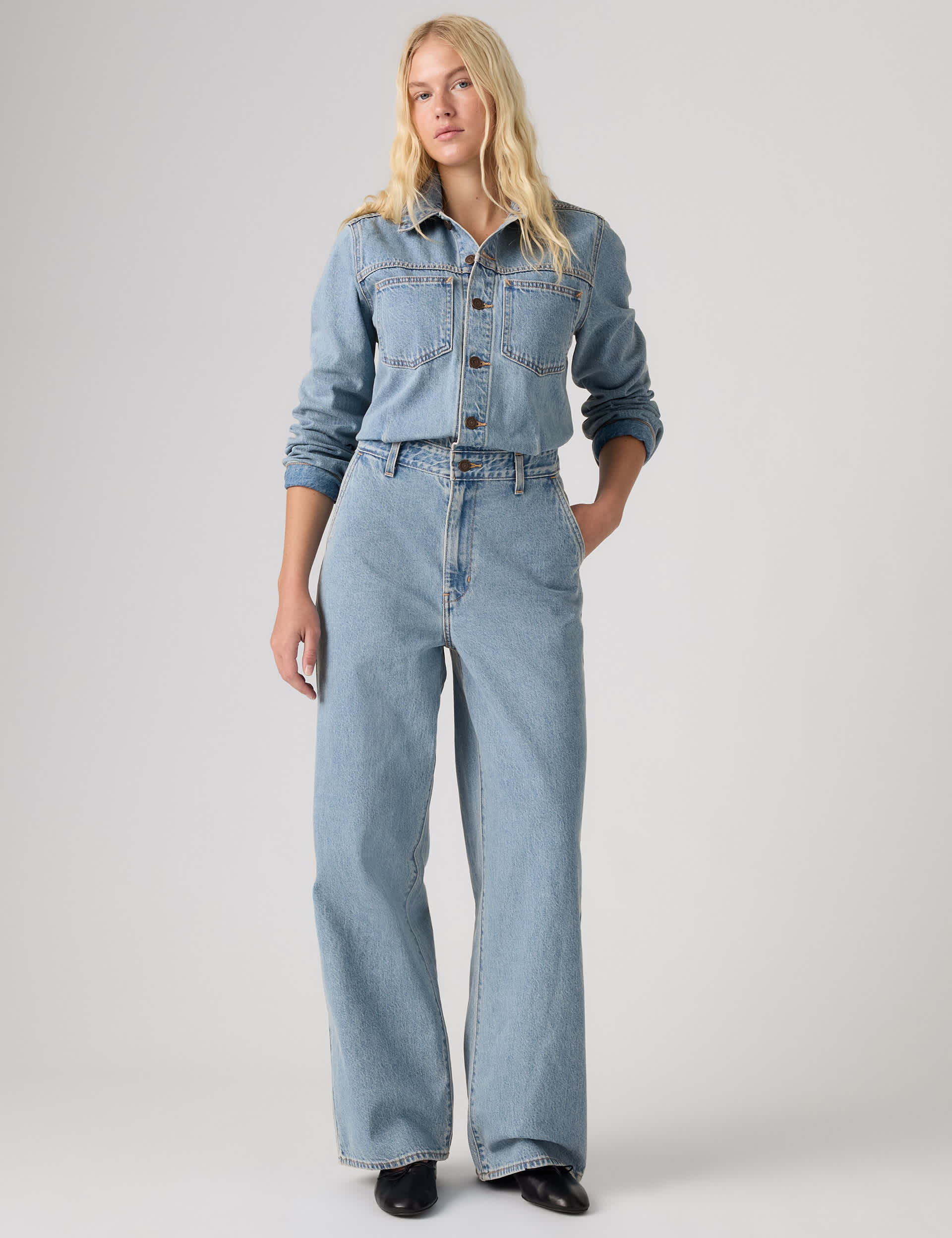 Denim Wide Leg Jumpsuit