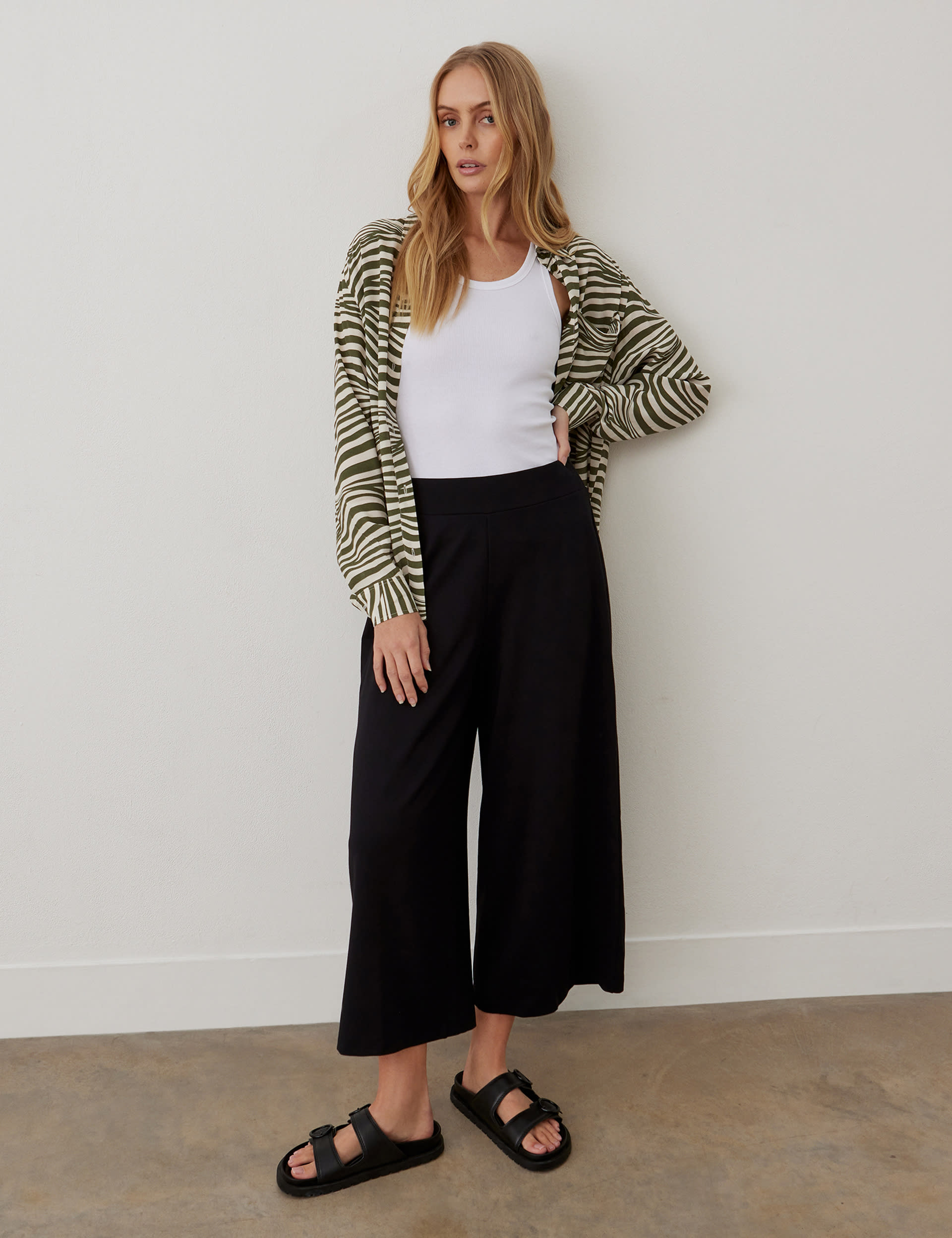 Elasticated Waist Wide Leg Culottes Finery London M S