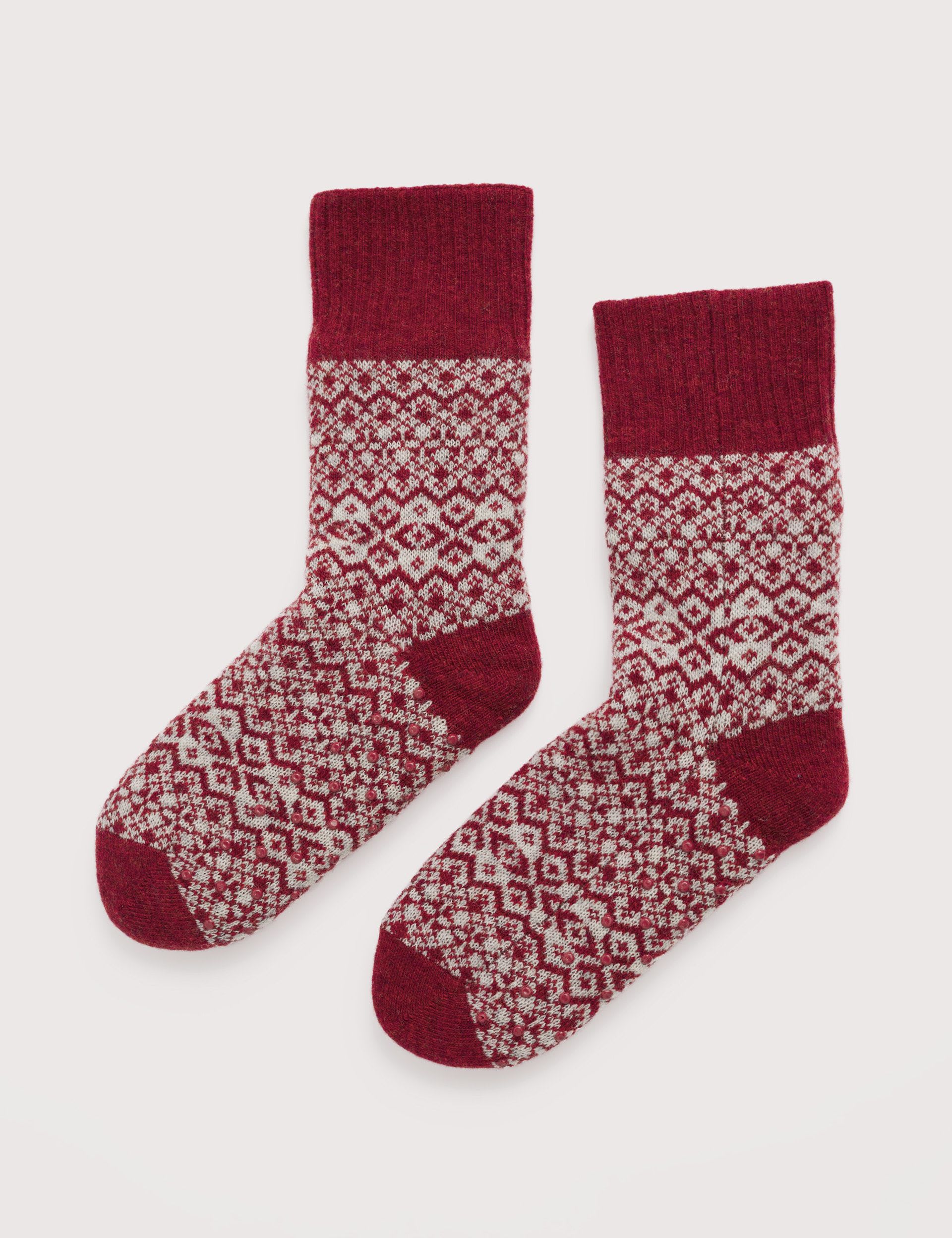 Wool Rich Fair Isle Slipper Socks