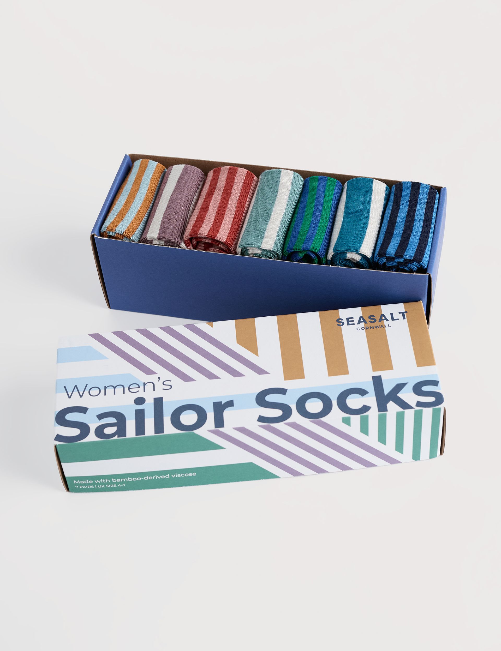 7pk Striped Sailor Socks Gift Box