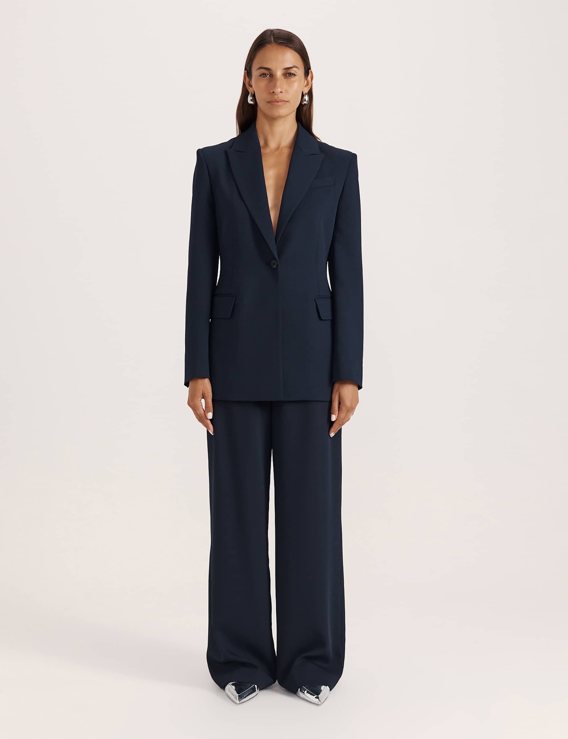 Stitch Detail Single Breasted Blazer