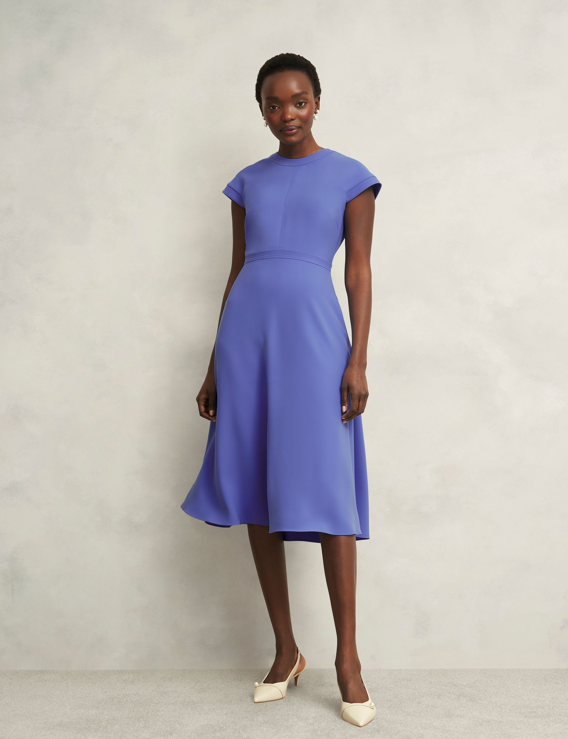 Round Neck Knee Length Skater Dress