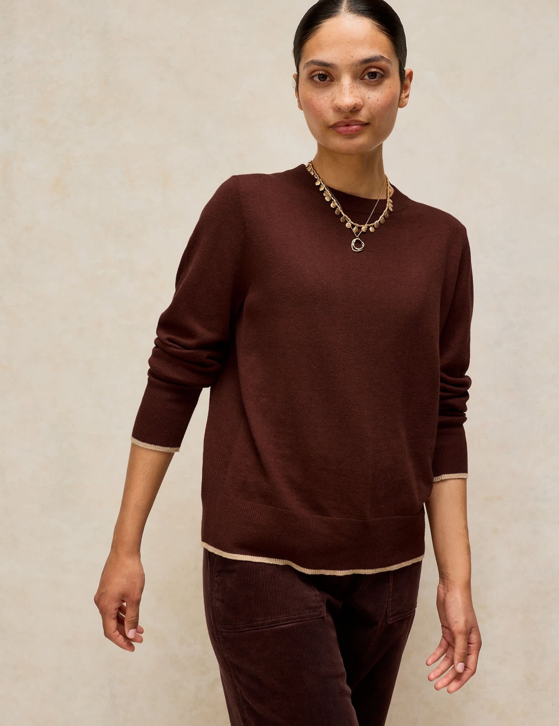 Cotton with Merino Wool Crew Neck Jumper