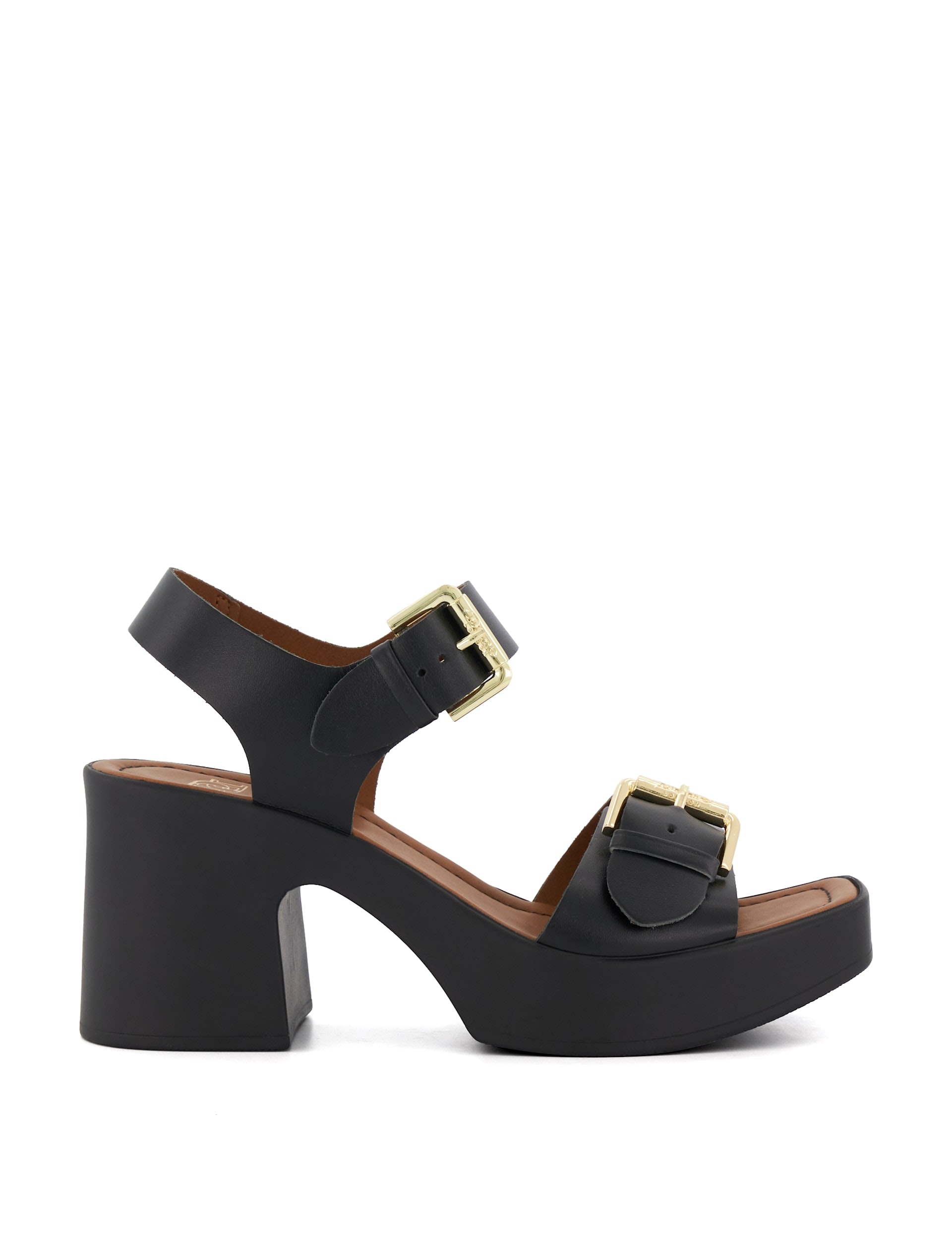 Leather Buckle Platform Sandals Dune London M S