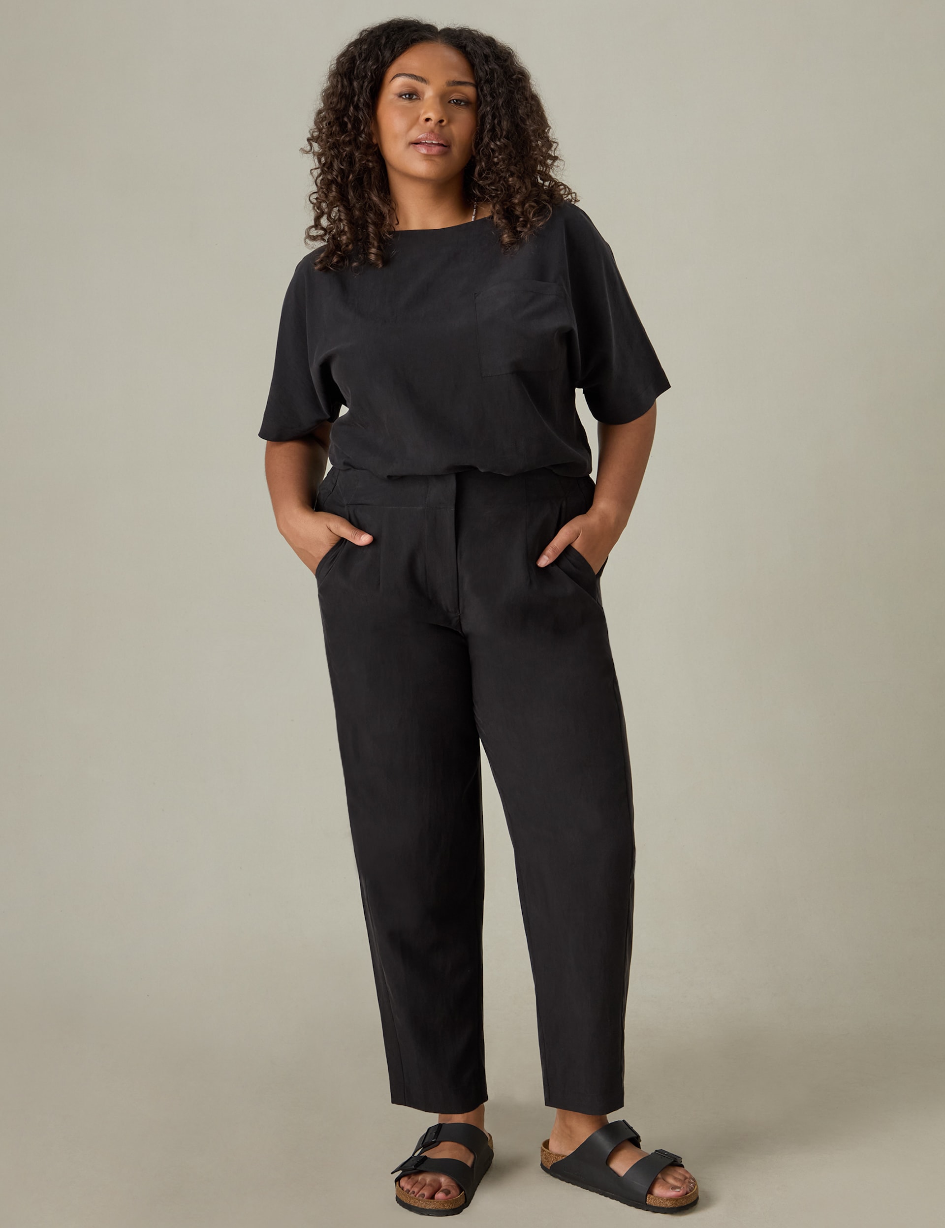 Plus size tapered trousers hotsell