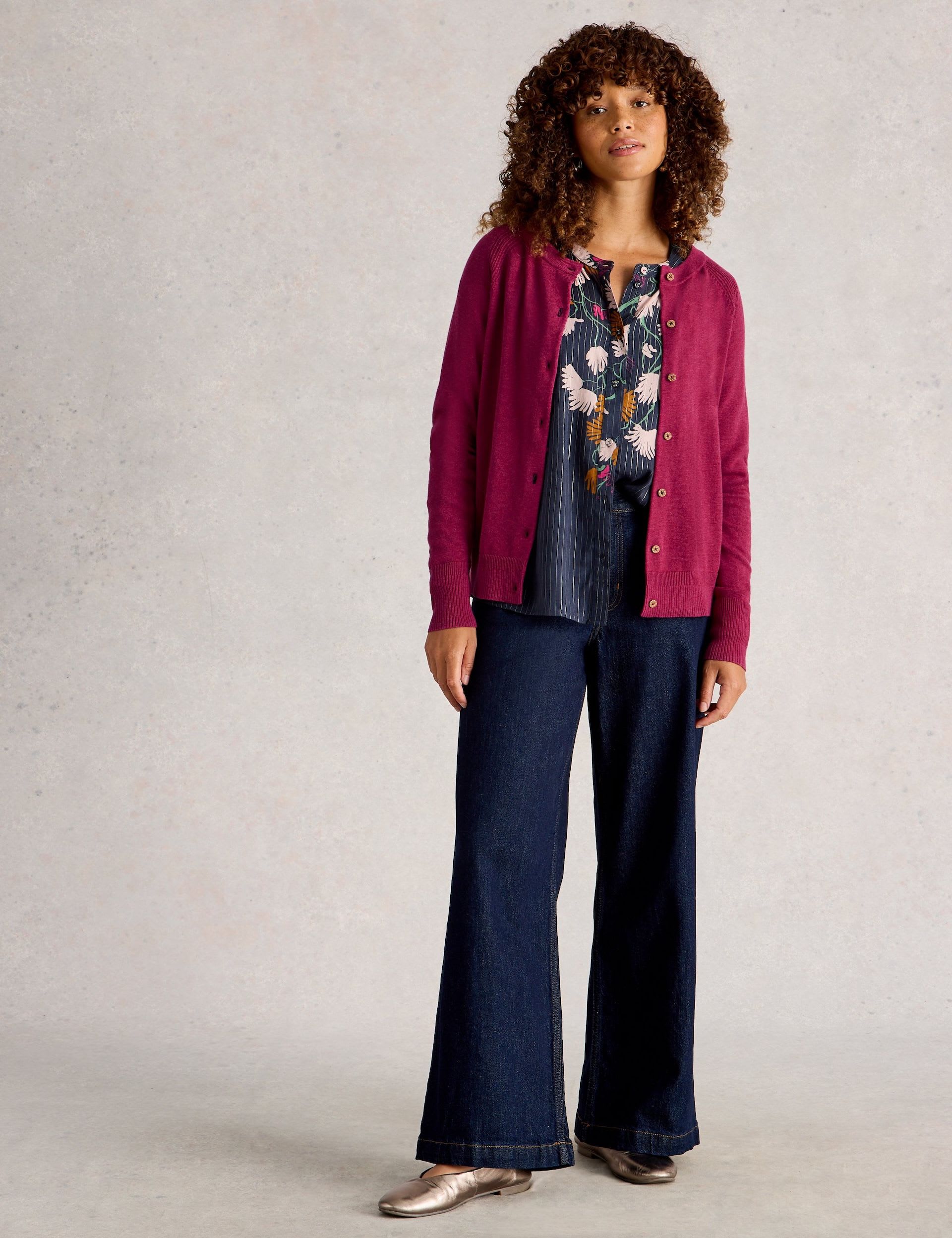 Pure Cotton Crew Neck Cardigan