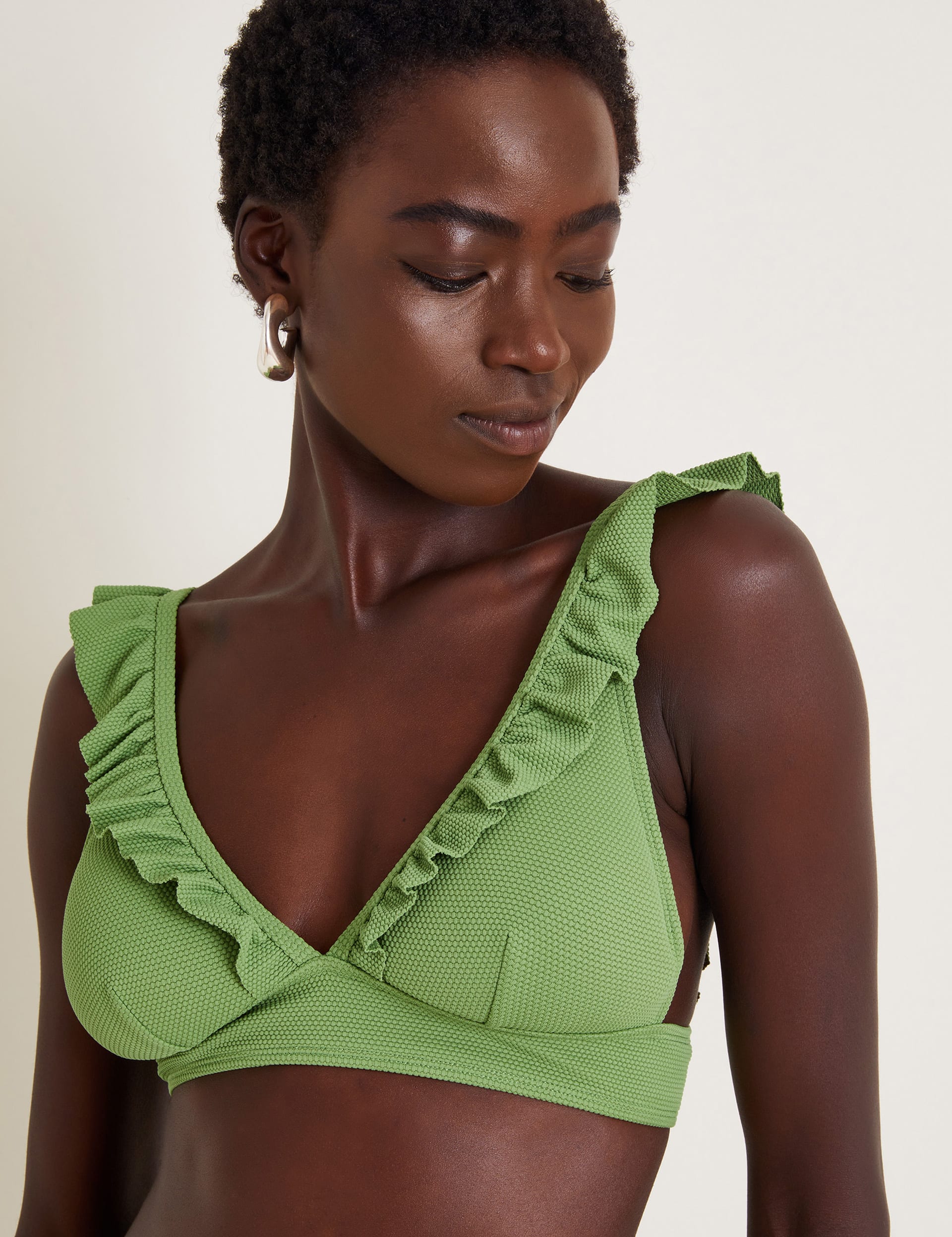 Padded ruffle bikini top on sale