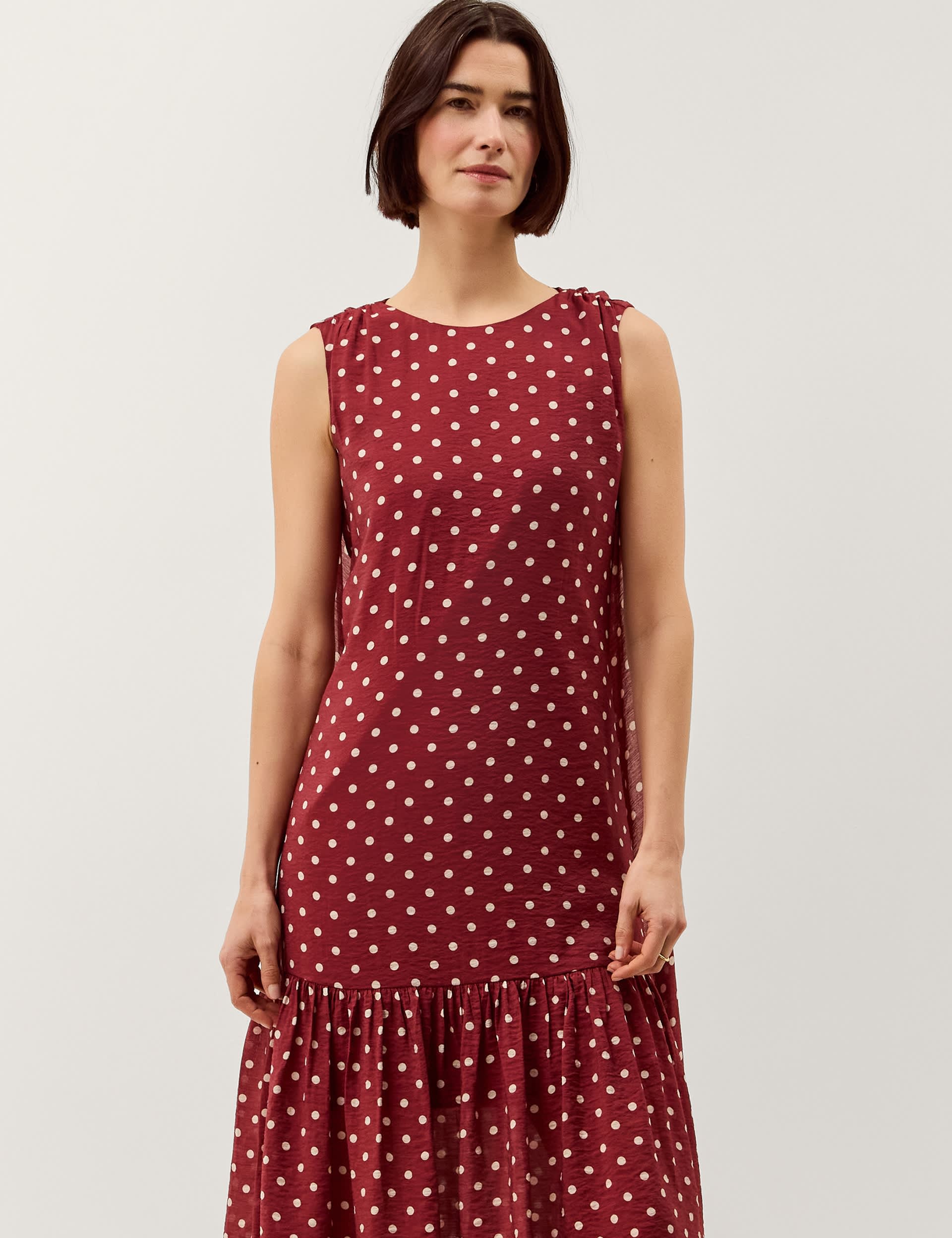 Polka Dot Midi Skater Dress