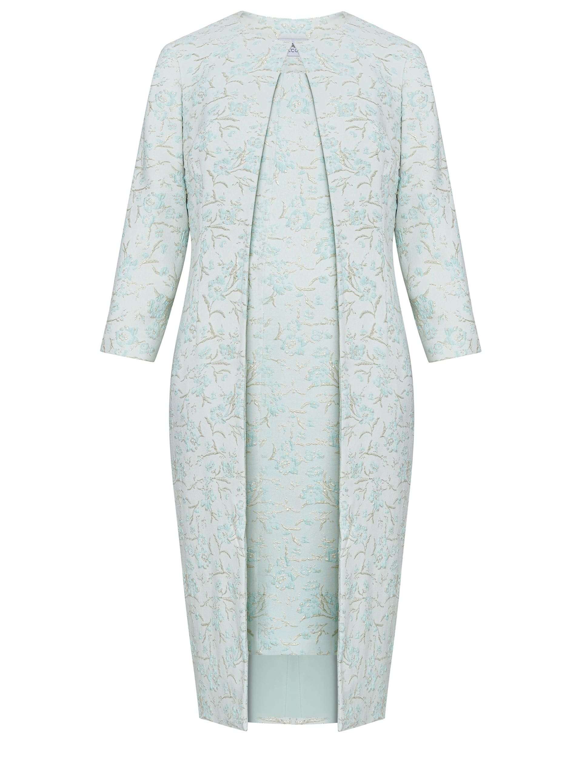 Jacquard Round Neck Shift Dress with Coat Gina Bacconi M S