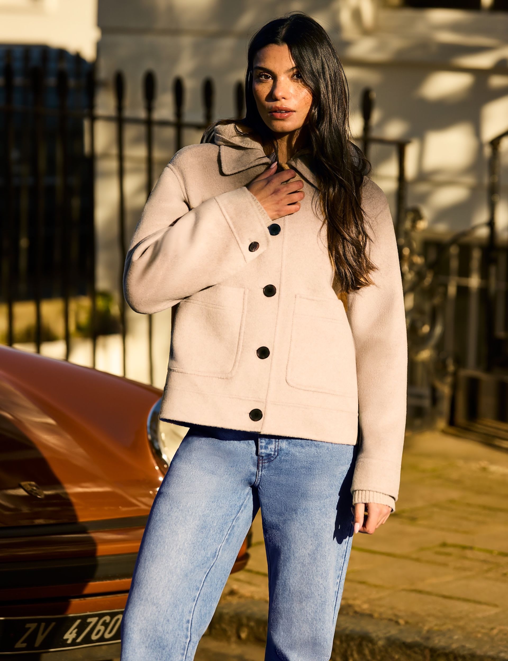 Wool Blend Utility Jacket