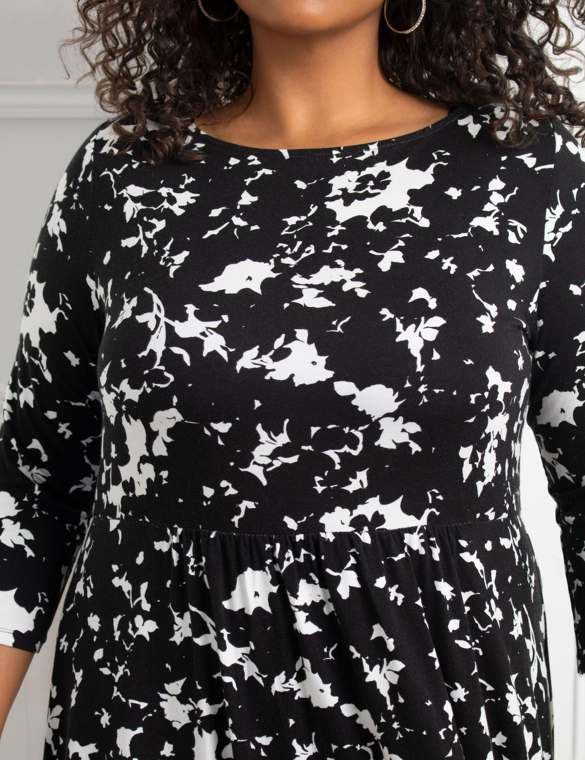 Jersey Floral Midi Swing Dress Live Unlimited London M S