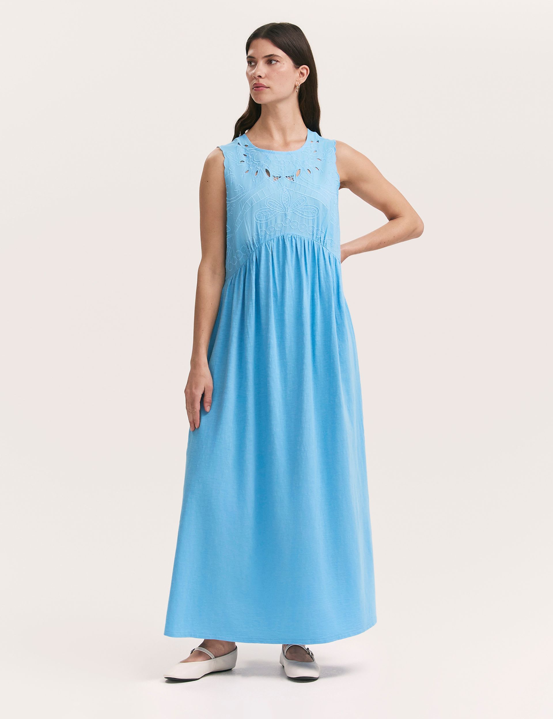 Pure Cotton Broderie Skater Dress