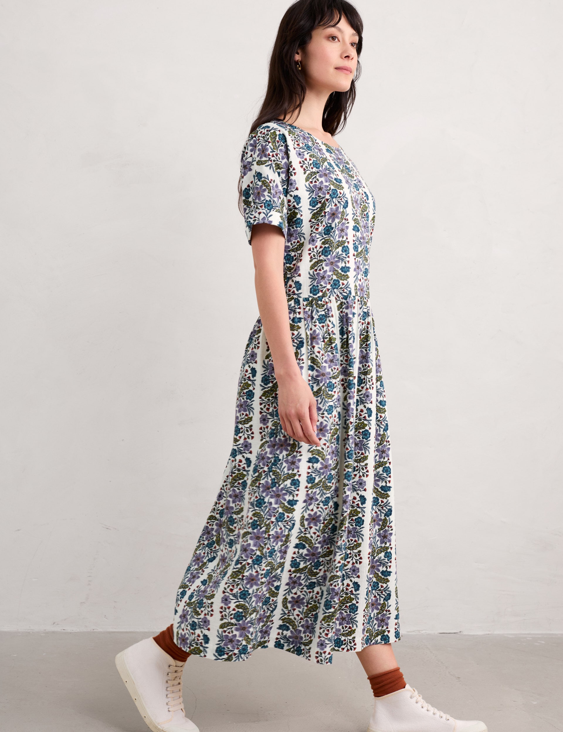 Pure Cotton Floral Midaxi Waisted Dress | Seasalt Cornwall | M&S