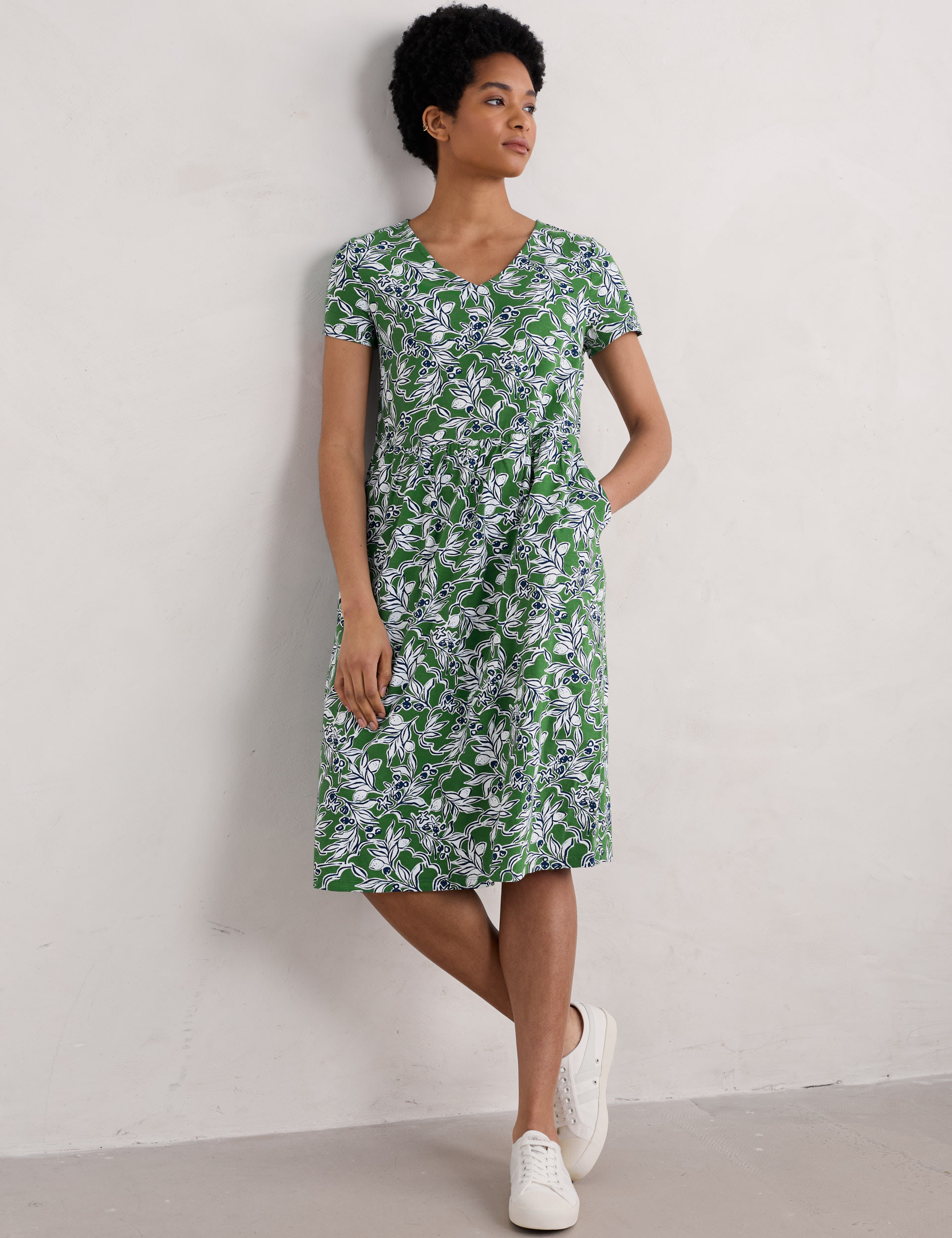 Pure Cotton Floral V-Neck Waisted Dress | Seasalt Cornwall | M&S